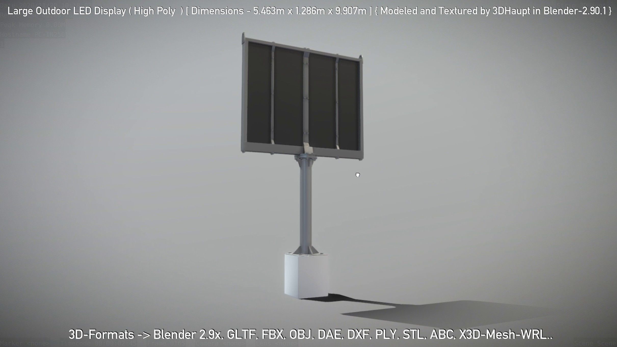 Large Outdoor LED Display High-Poly 3D model_105