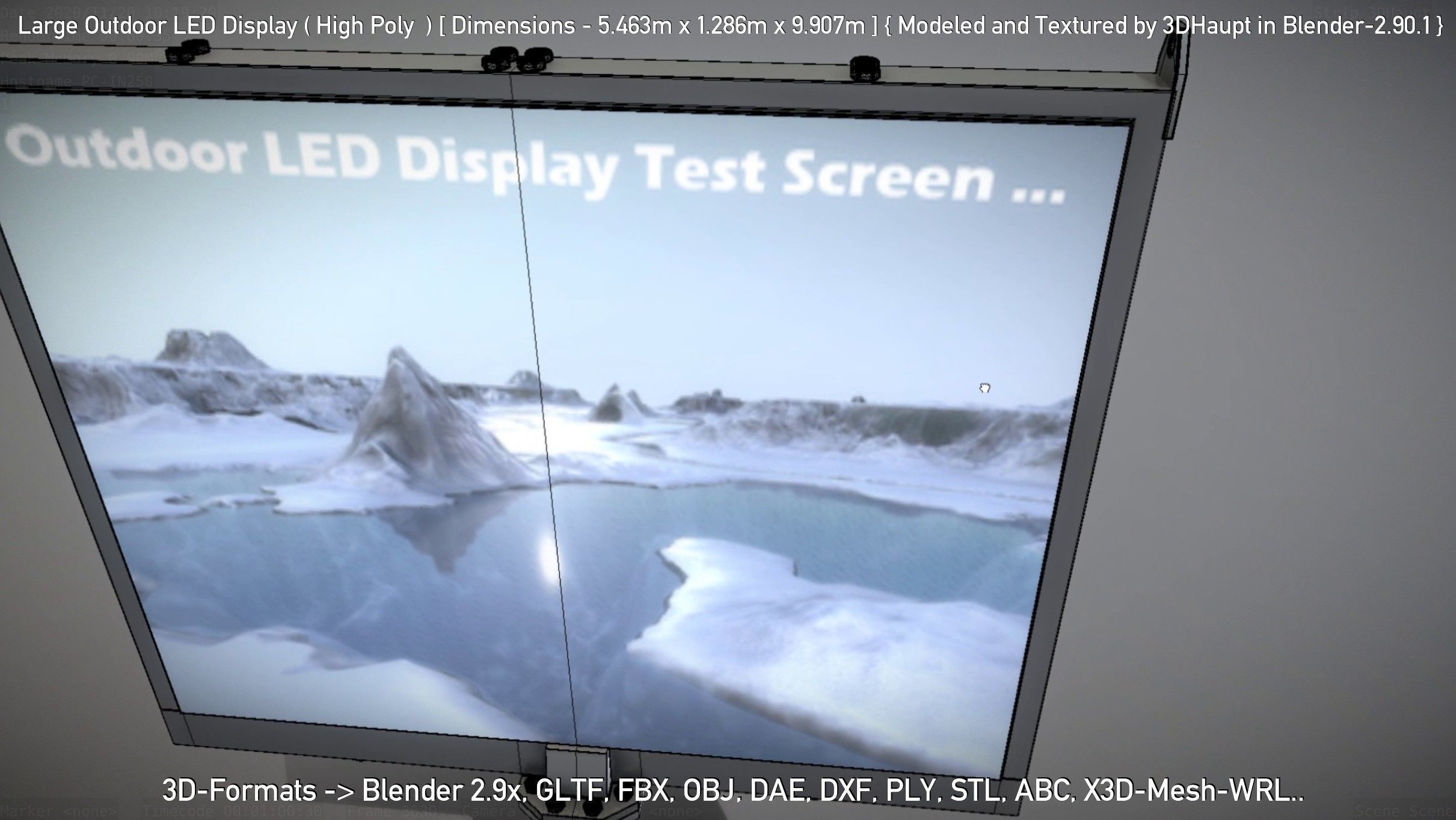 Large Outdoor LED Display High-Poly 3D model_141