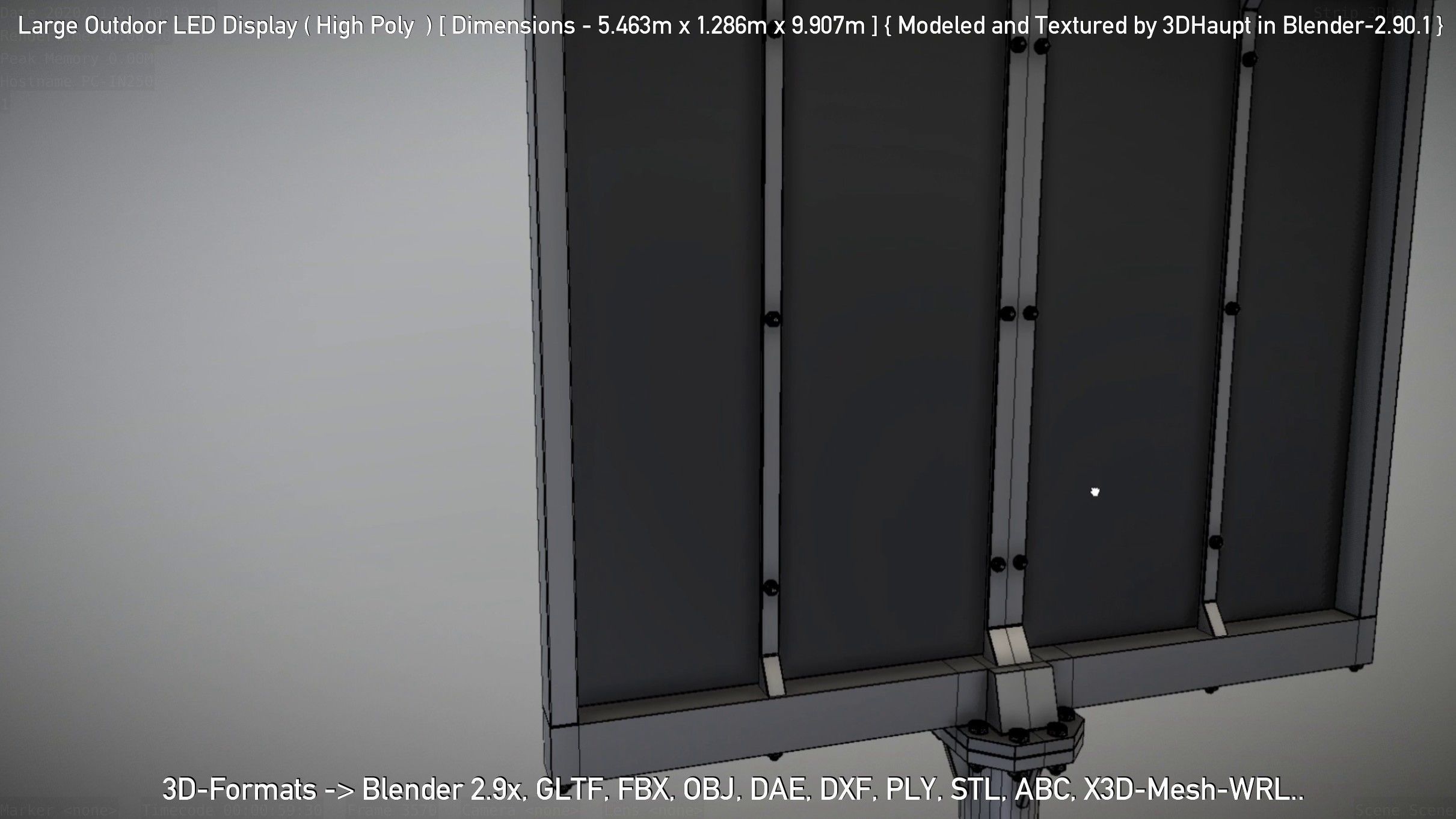 Large Outdoor LED Display High-Poly 3D model_92