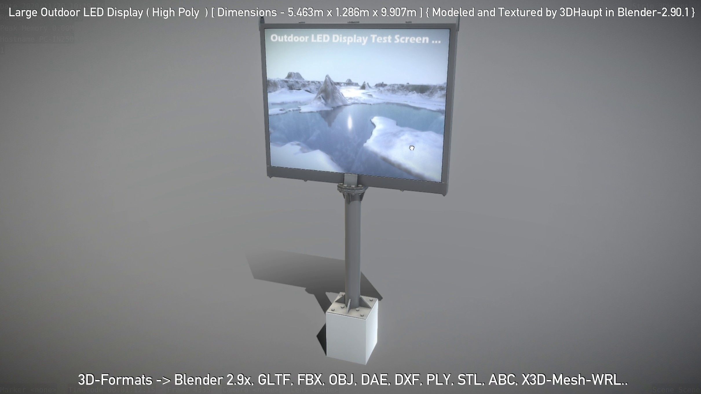 Large Outdoor LED Display High-Poly 3D model_101