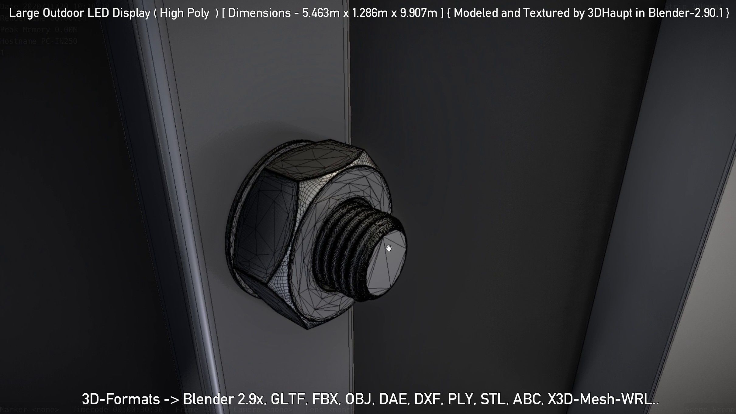 Large Outdoor LED Display High-Poly 3D model_121