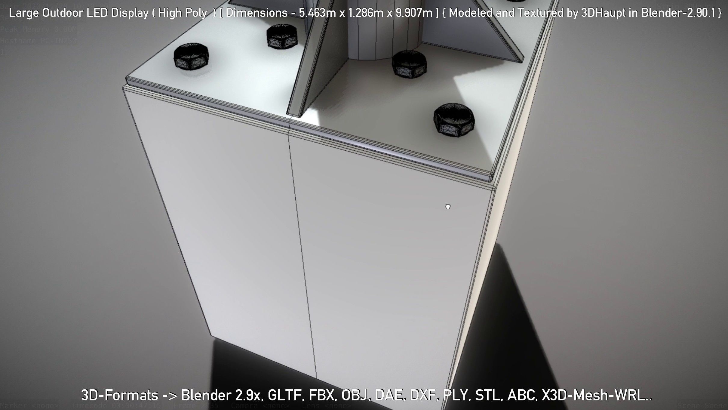 Large Outdoor LED Display High-Poly 3D model_132