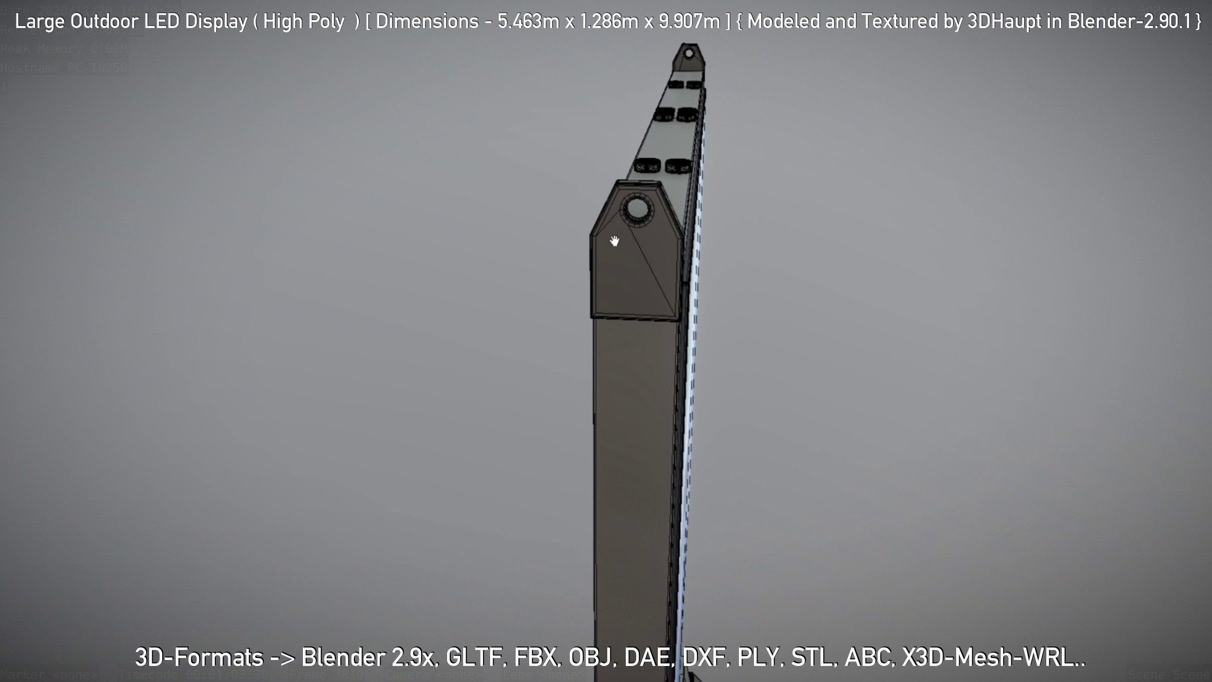 Large Outdoor LED Display High-Poly 3D model_143