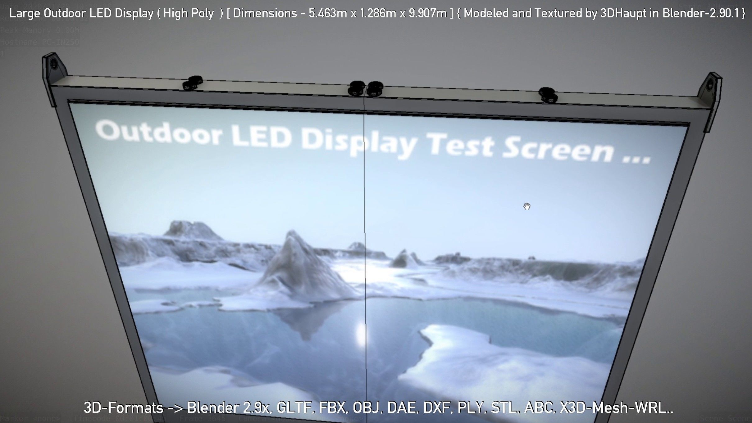Large Outdoor LED Display High-Poly 3D model_93