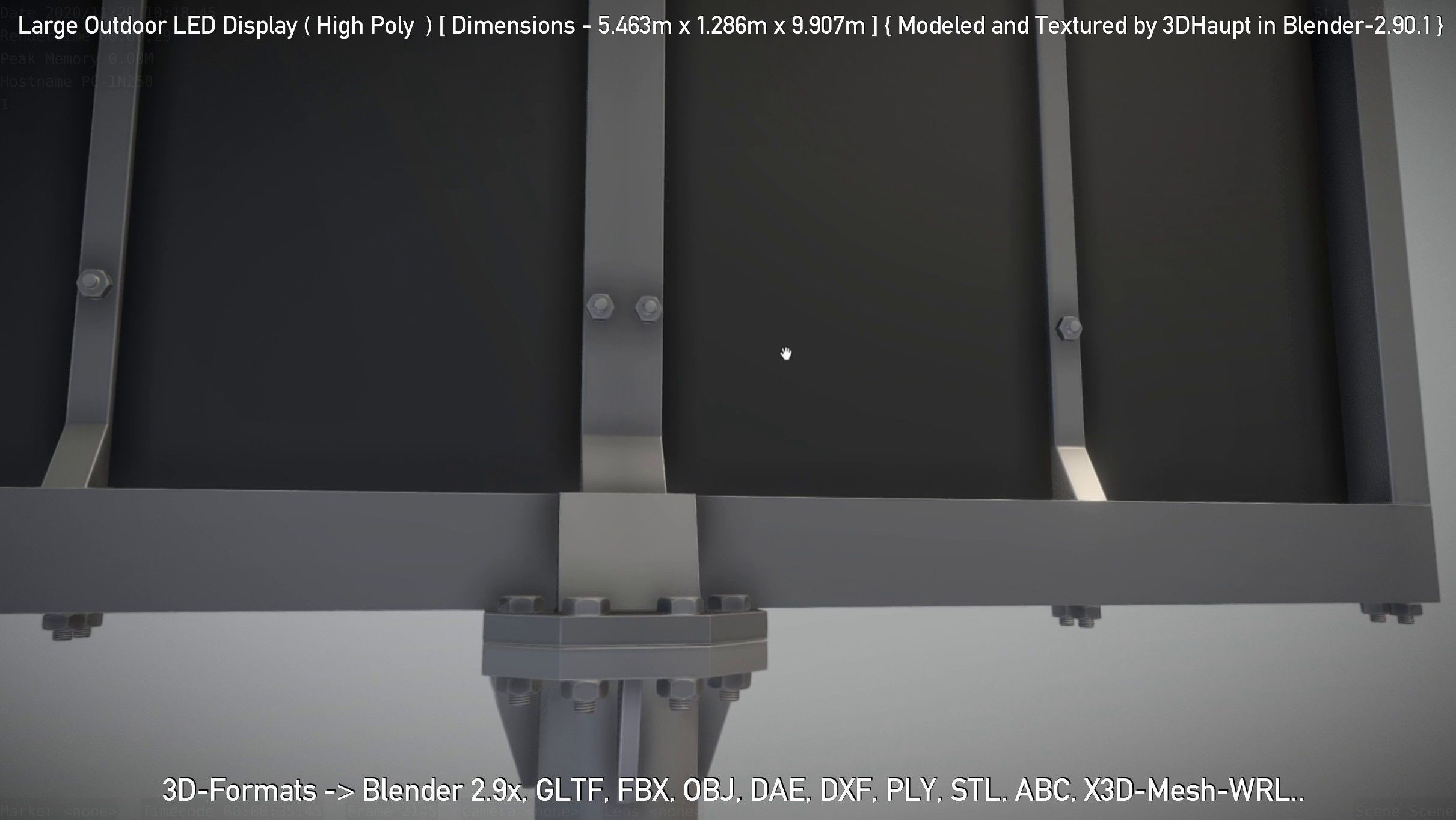 Large Outdoor LED Display High-Poly 3D model_31