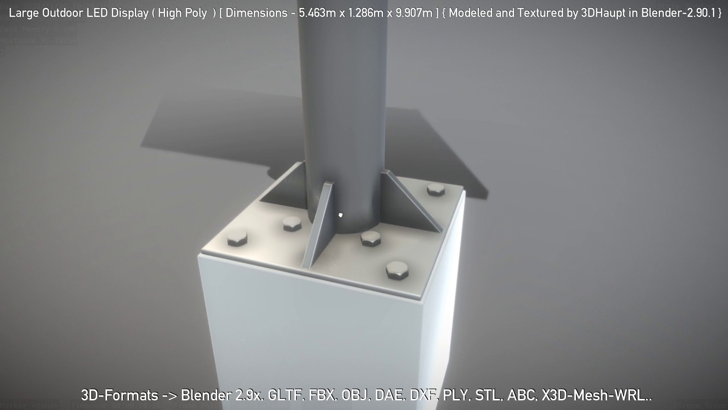 Large Outdoor LED Display High-Poly 3D model_51