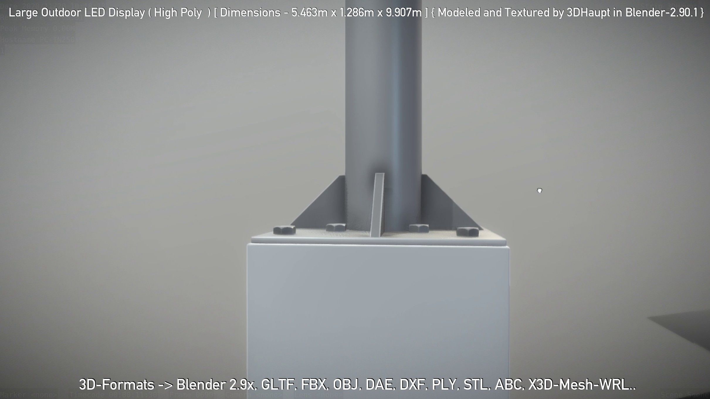 Large Outdoor LED Display High-Poly 3D model_10