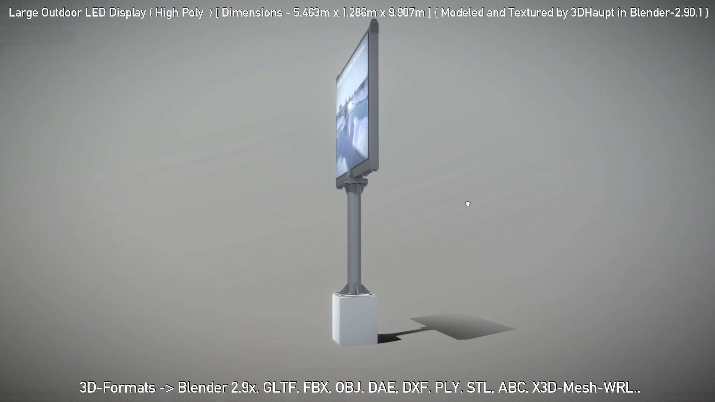 Large Outdoor LED Display High-Poly 3D model_60