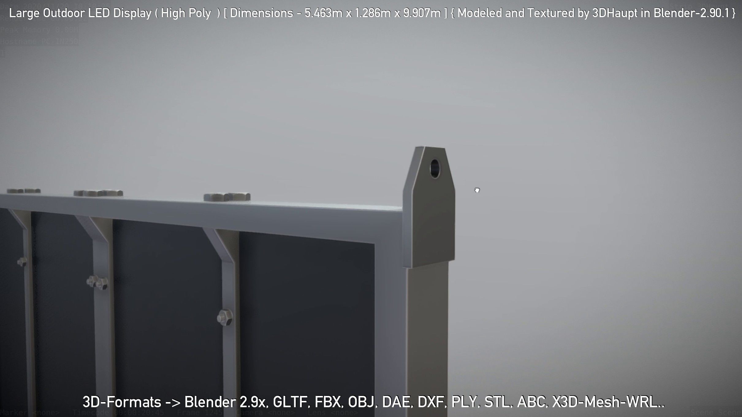 Large Outdoor LED Display High-Poly 3D model_67