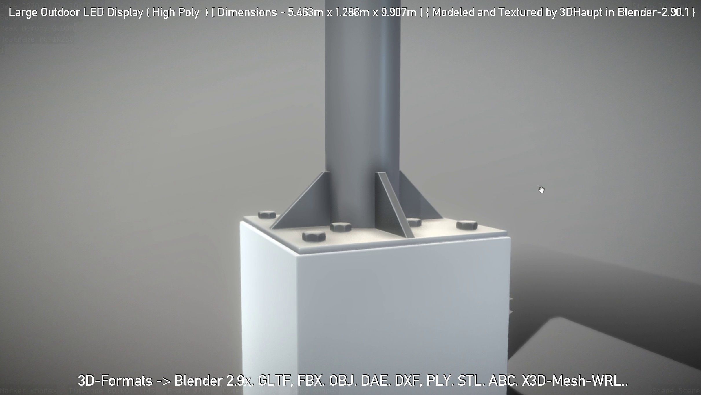 Large Outdoor LED Display High-Poly 3D model_107