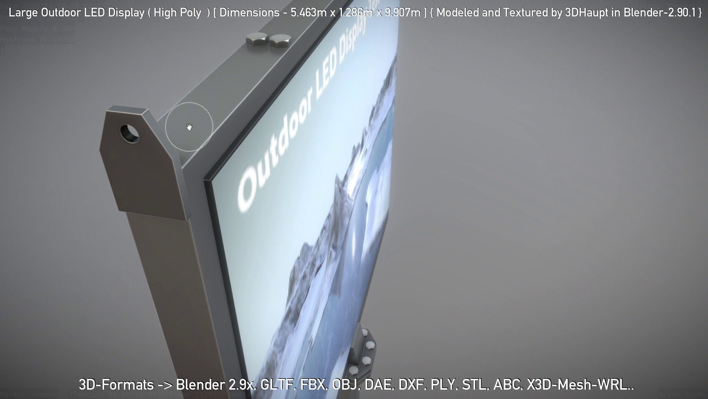 Large Outdoor LED Display High-Poly 3D model_114