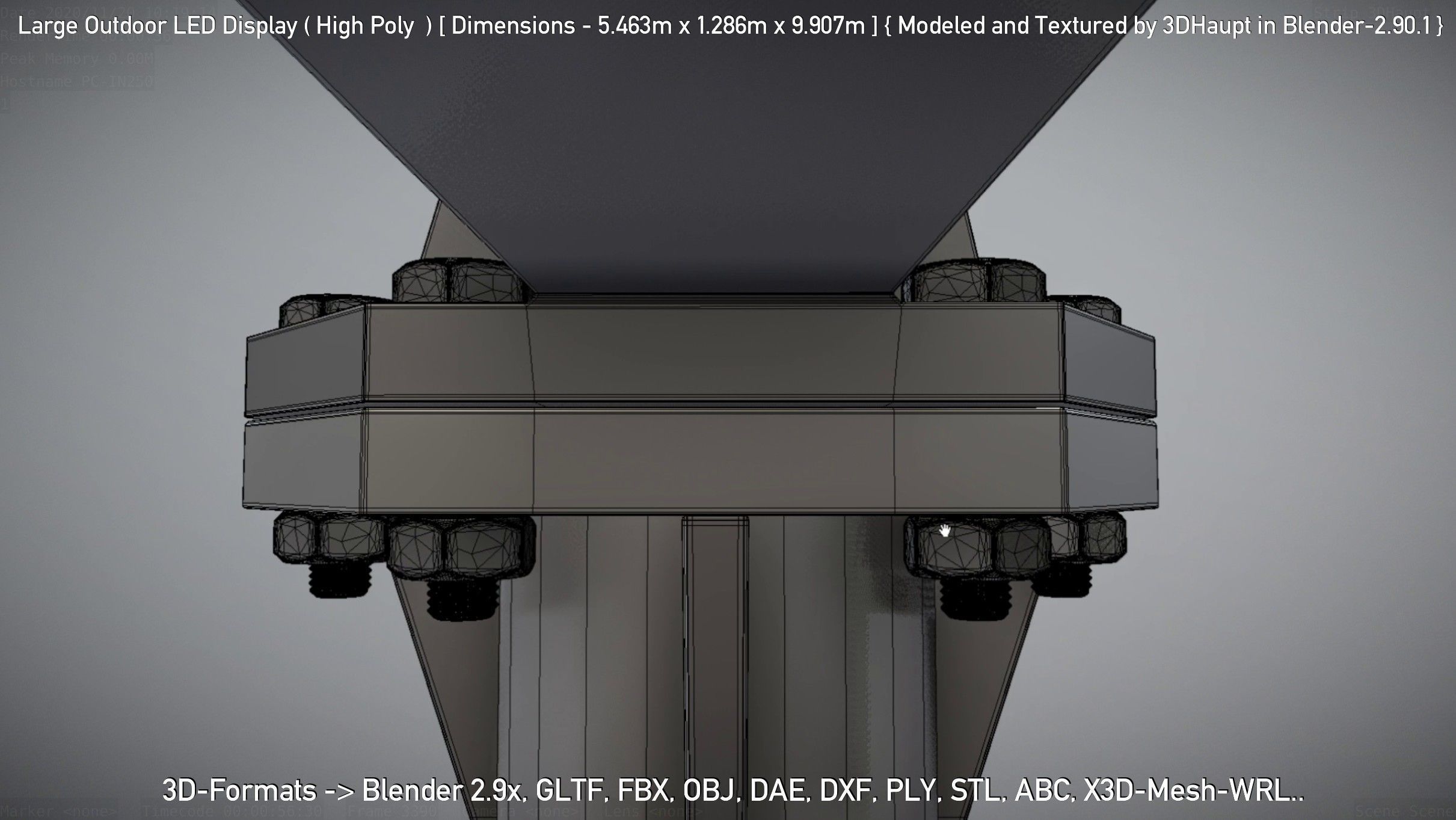 Large Outdoor LED Display High-Poly 3D model_45