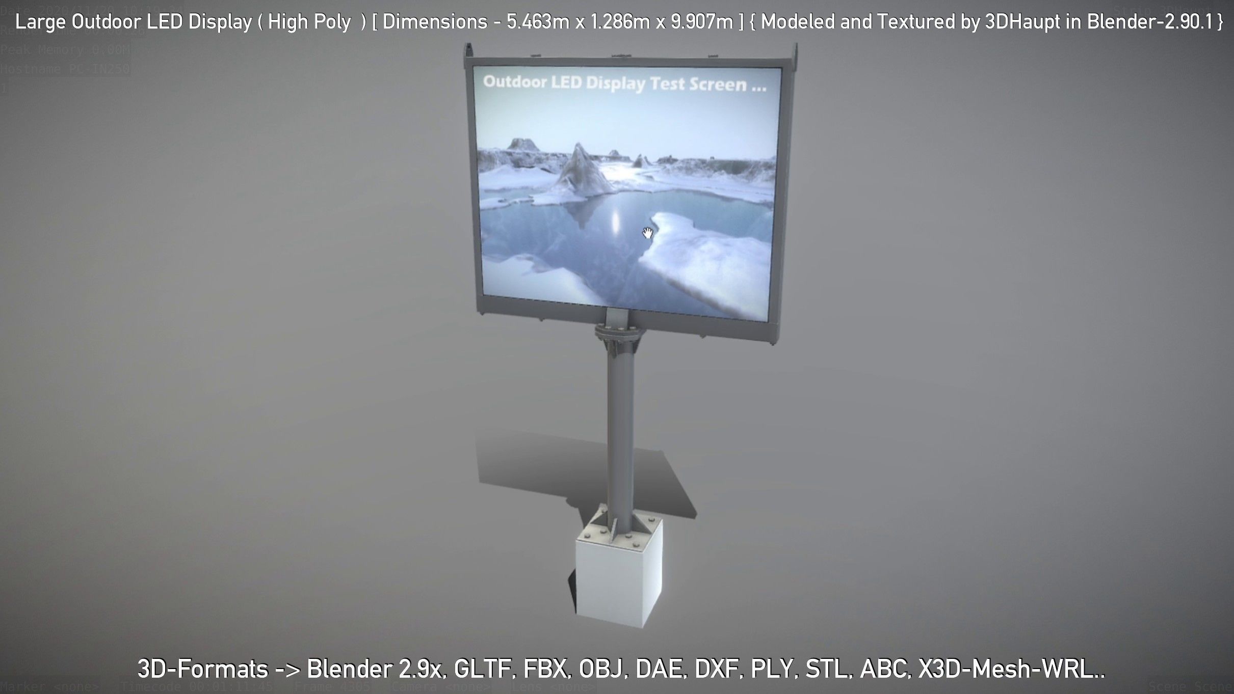 Large Outdoor LED Display High-Poly 3D model_148