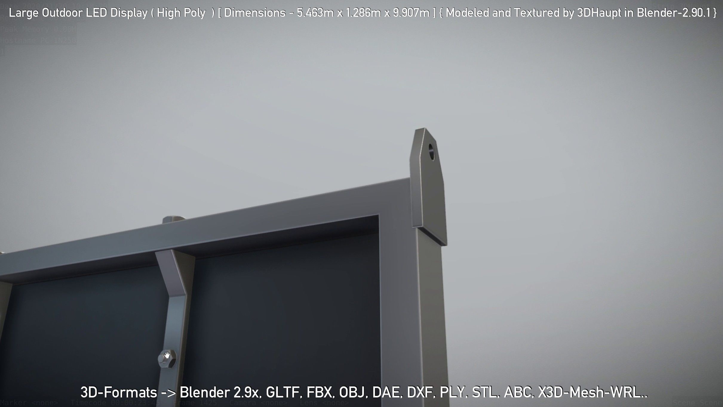 Large Outdoor LED Display High-Poly 3D model_69