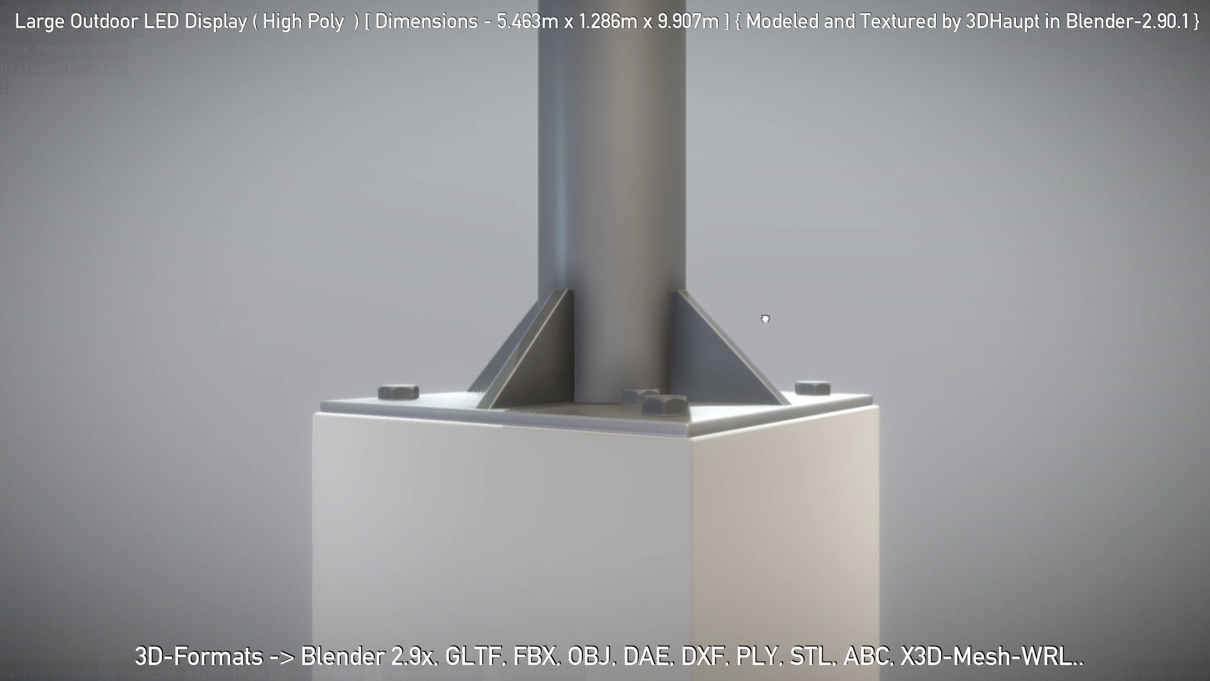 Large Outdoor LED Display High-Poly 3D model_99