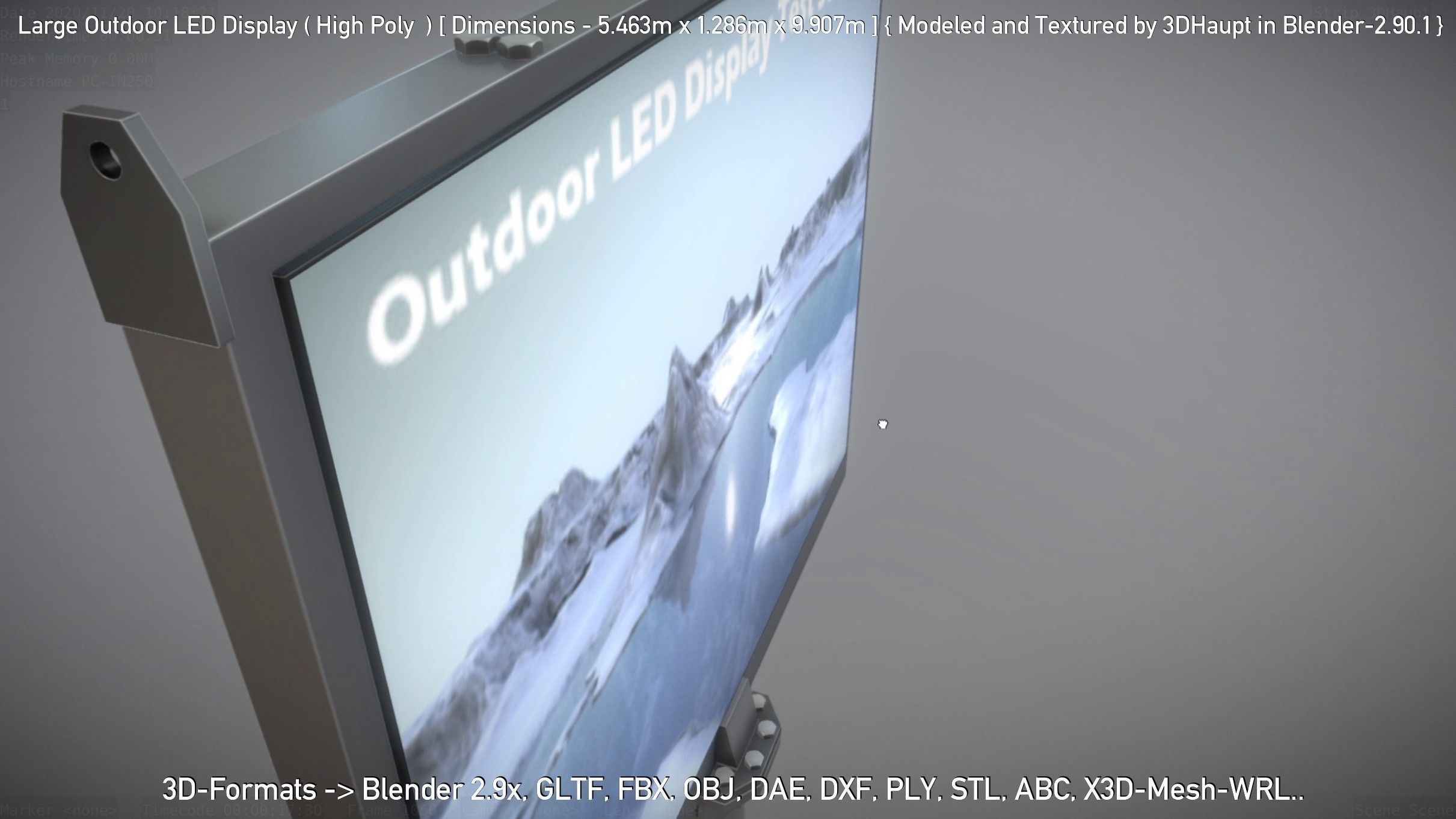 Large Outdoor LED Display High-Poly 3D model_110