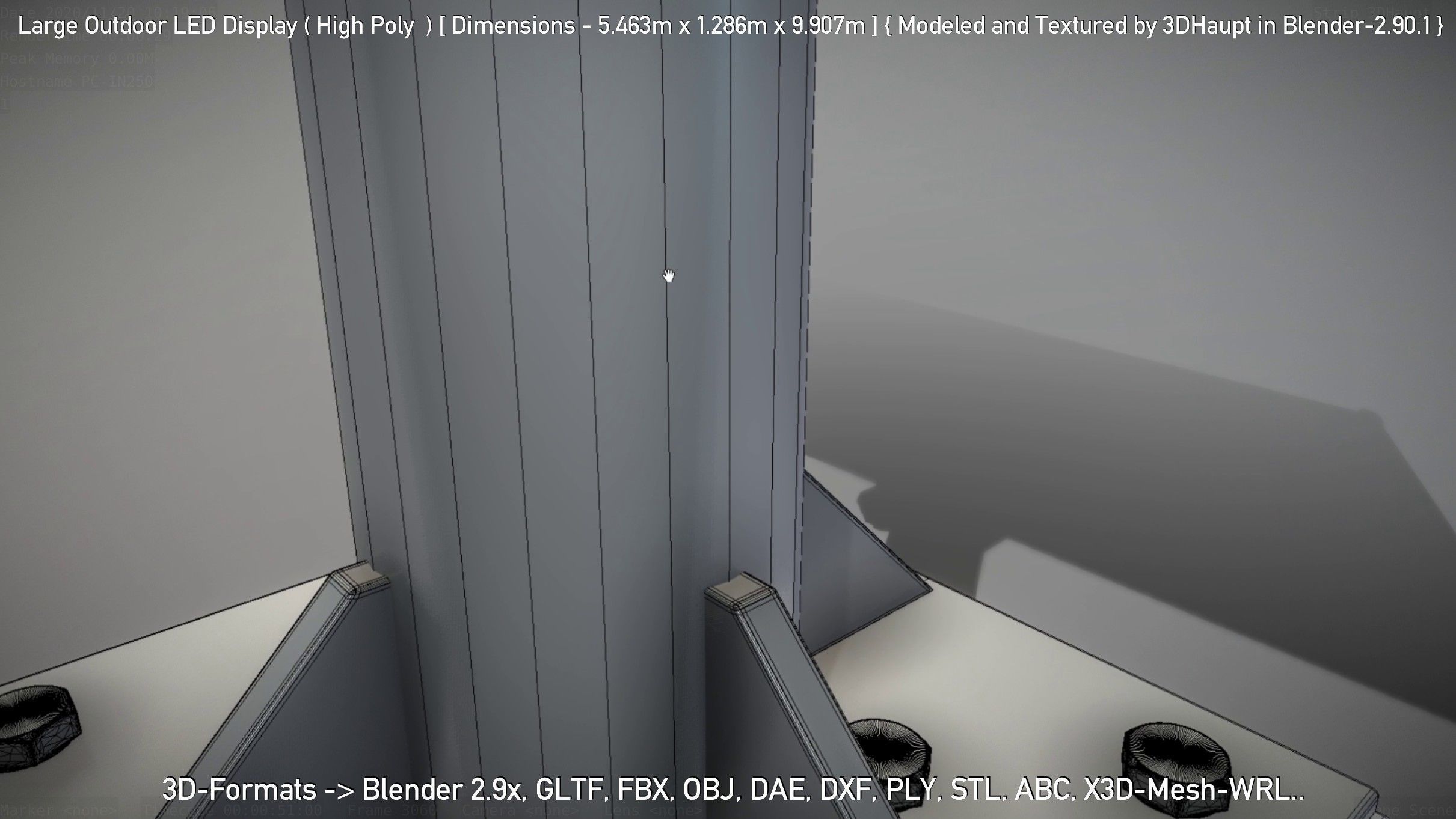 Large Outdoor LED Display High-Poly 3D model_135