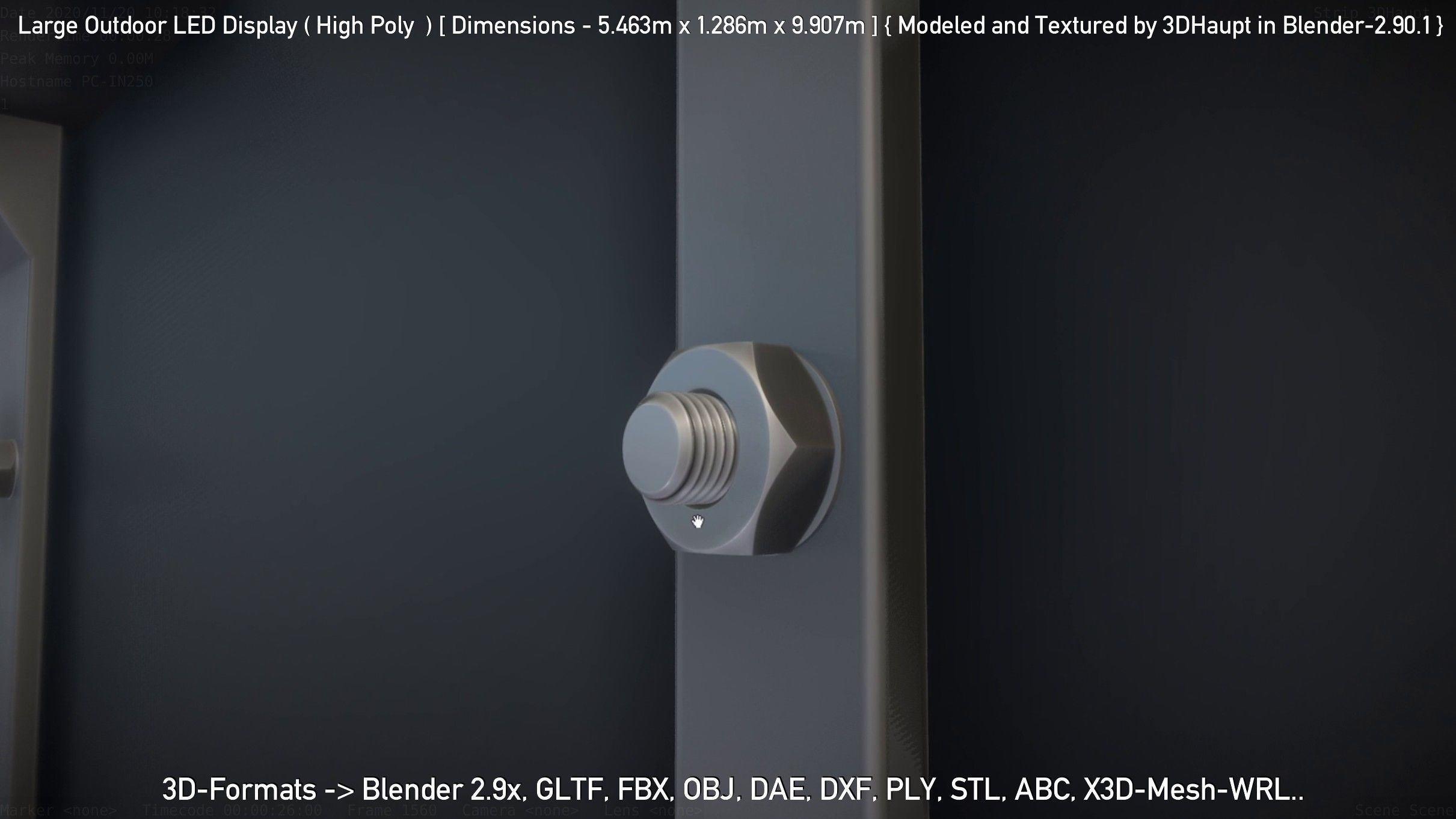 Large Outdoor LED Display High-Poly 3D model_24