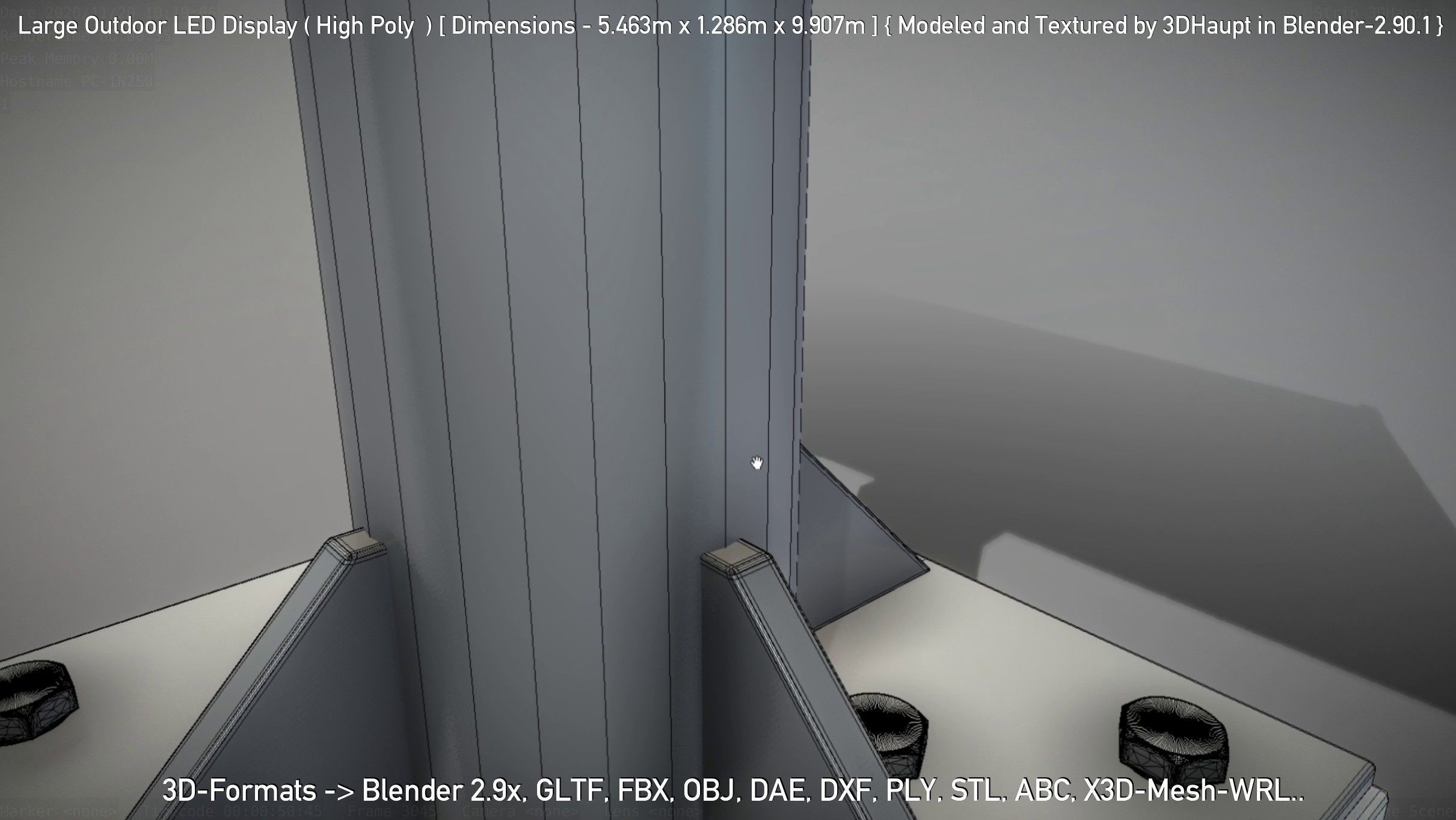 Large Outdoor LED Display High-Poly 3D model_86