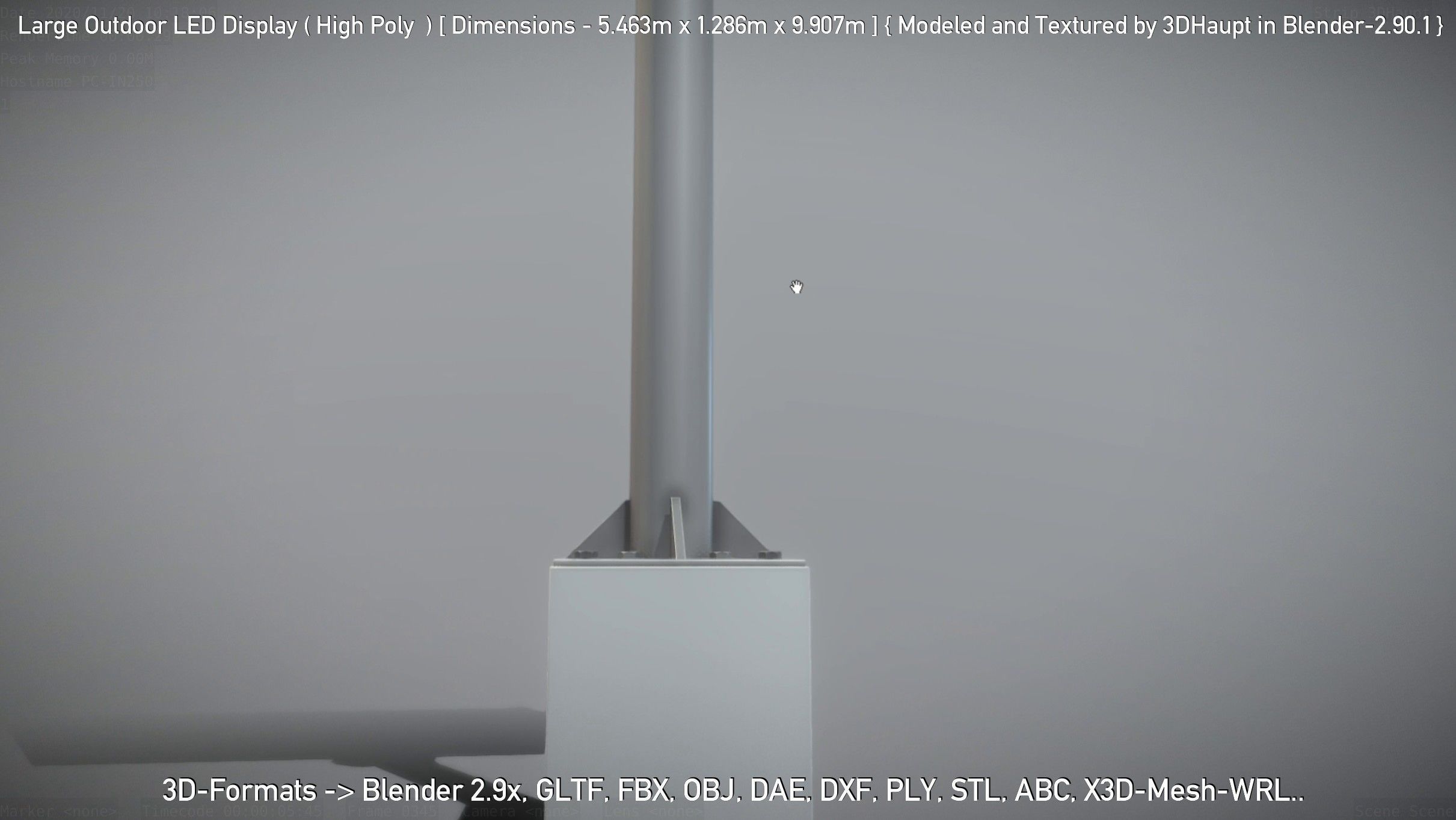 Large Outdoor LED Display High-Poly 3D model_29