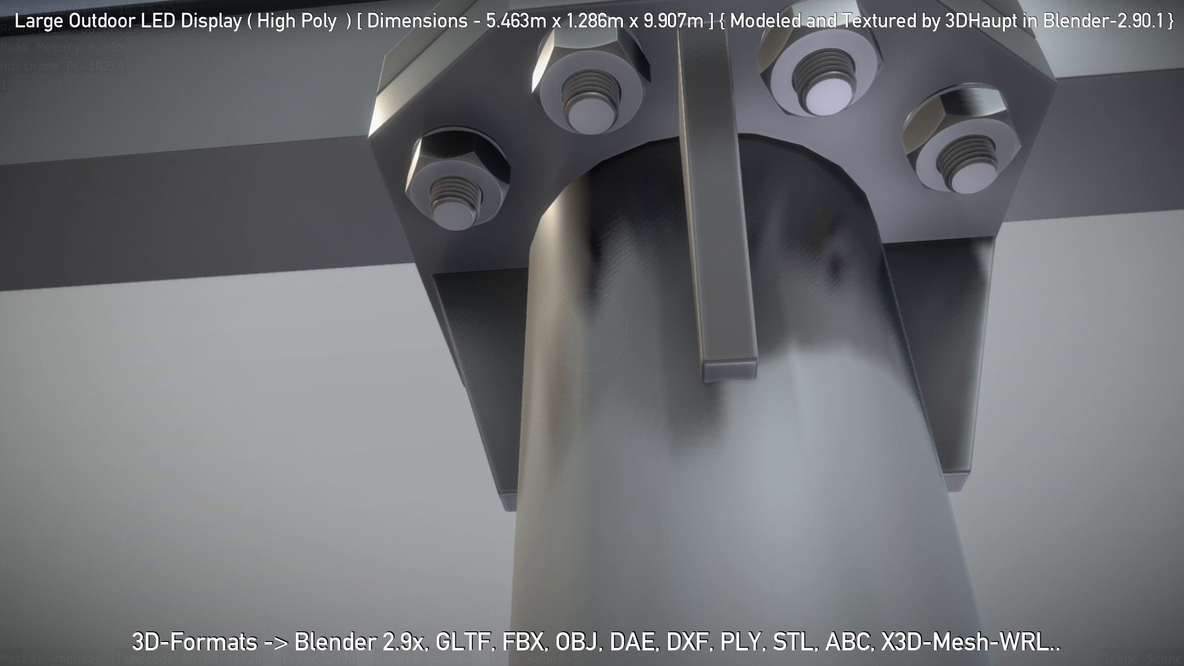 Large Outdoor LED Display High-Poly 3D model_80