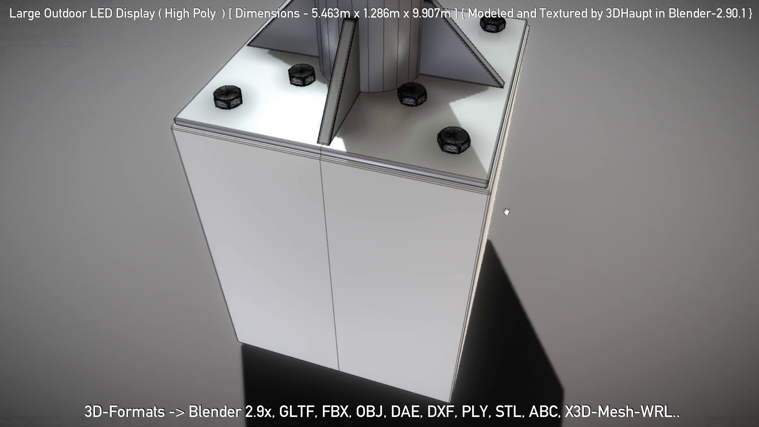 Large Outdoor LED Display High-Poly 3D model_38