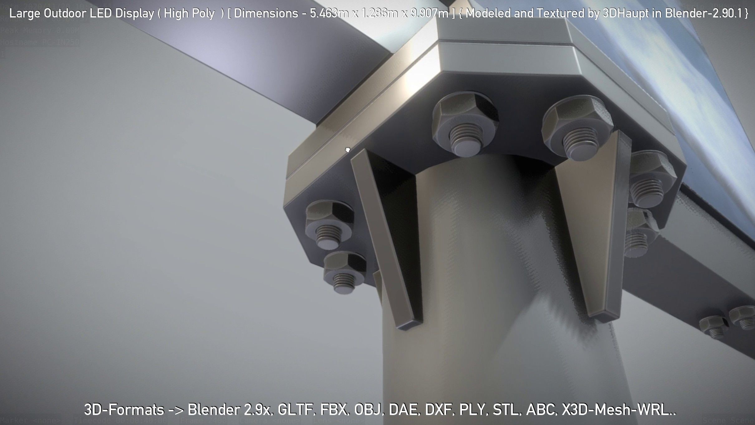 Large Outdoor LED Display High-Poly 3D model_127