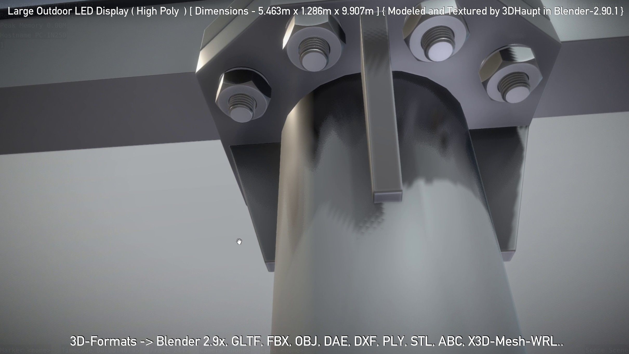 Large Outdoor LED Display High-Poly 3D model_34