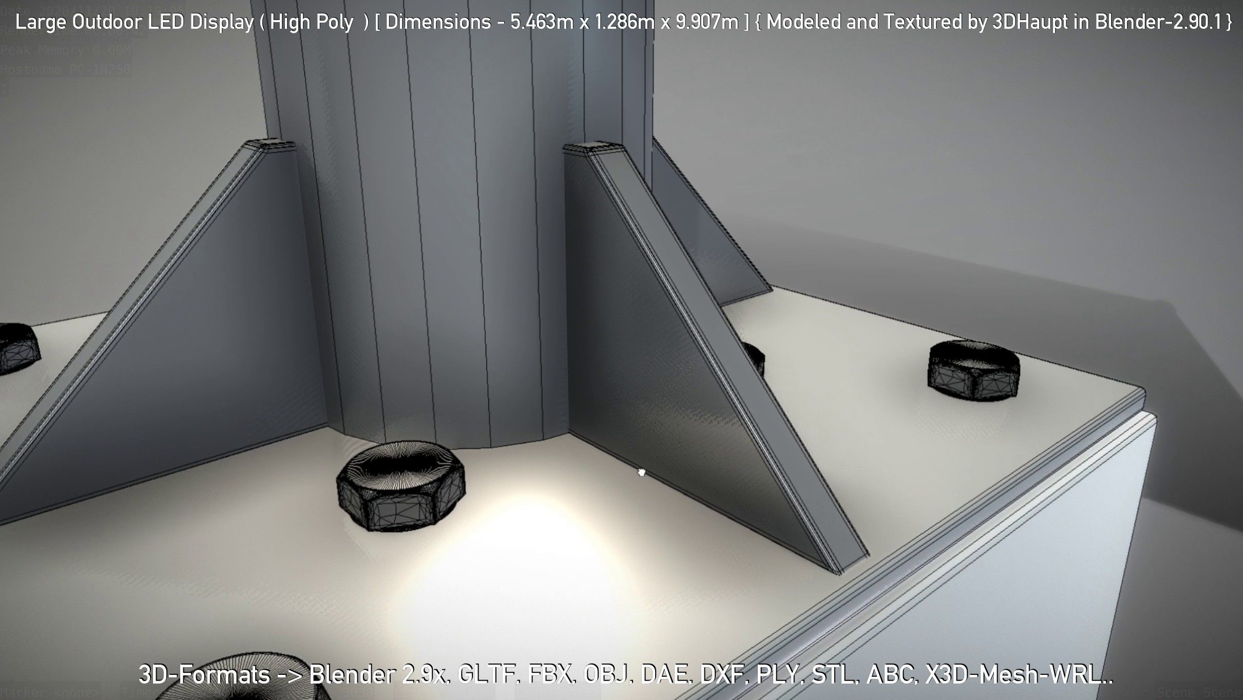 Large Outdoor LED Display High-Poly 3D model_41