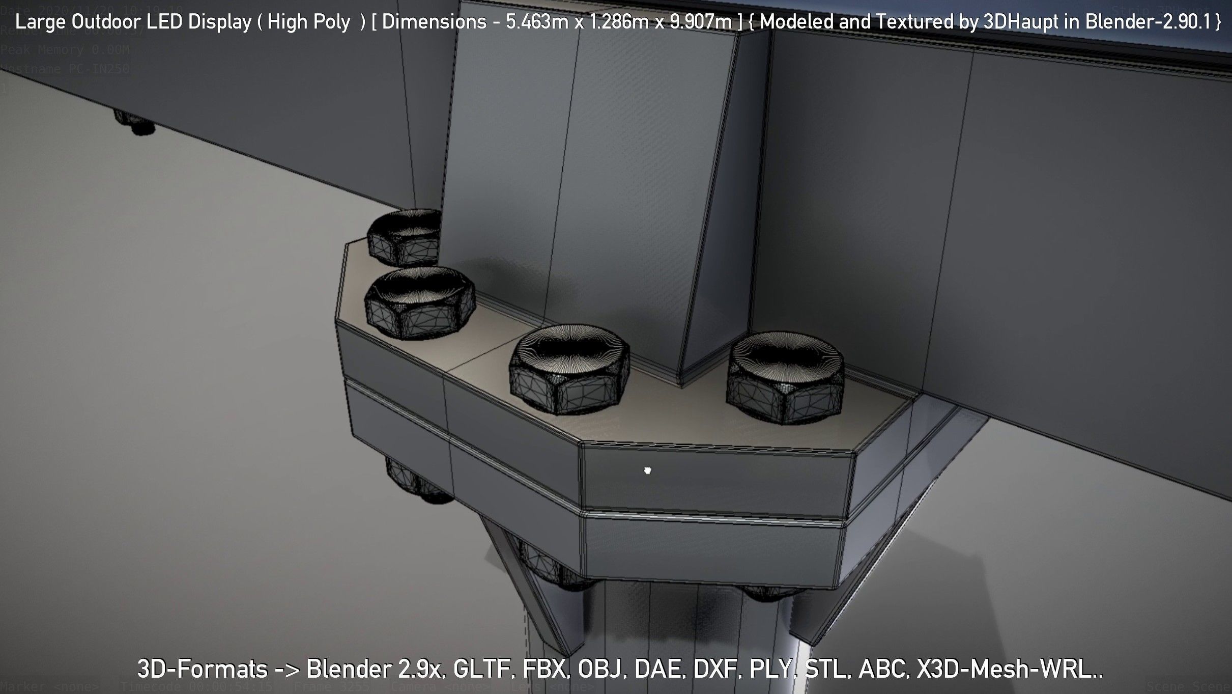 Large Outdoor LED Display High-Poly 3D model_137