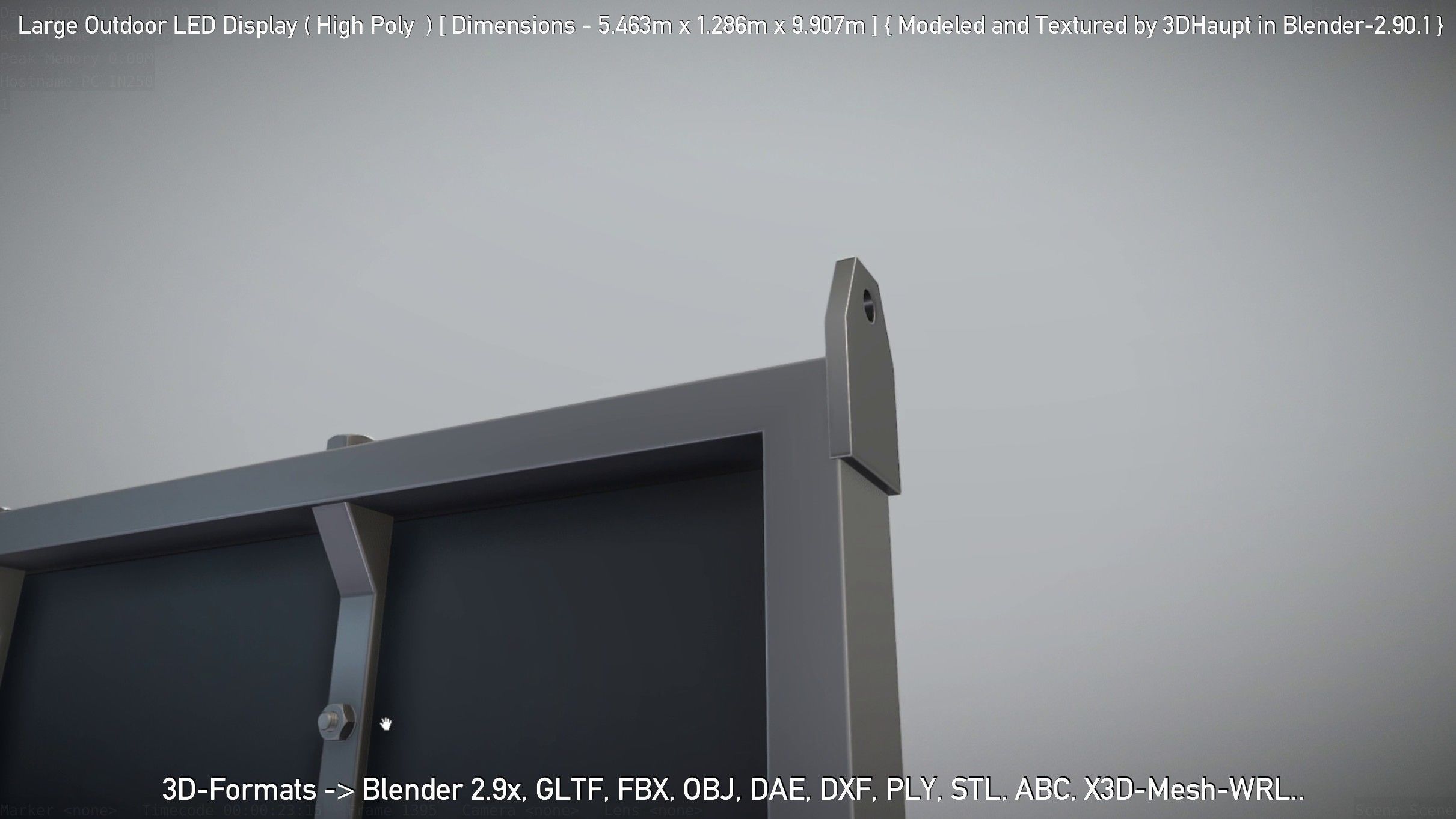 Large Outdoor LED Display High-Poly 3D model_116