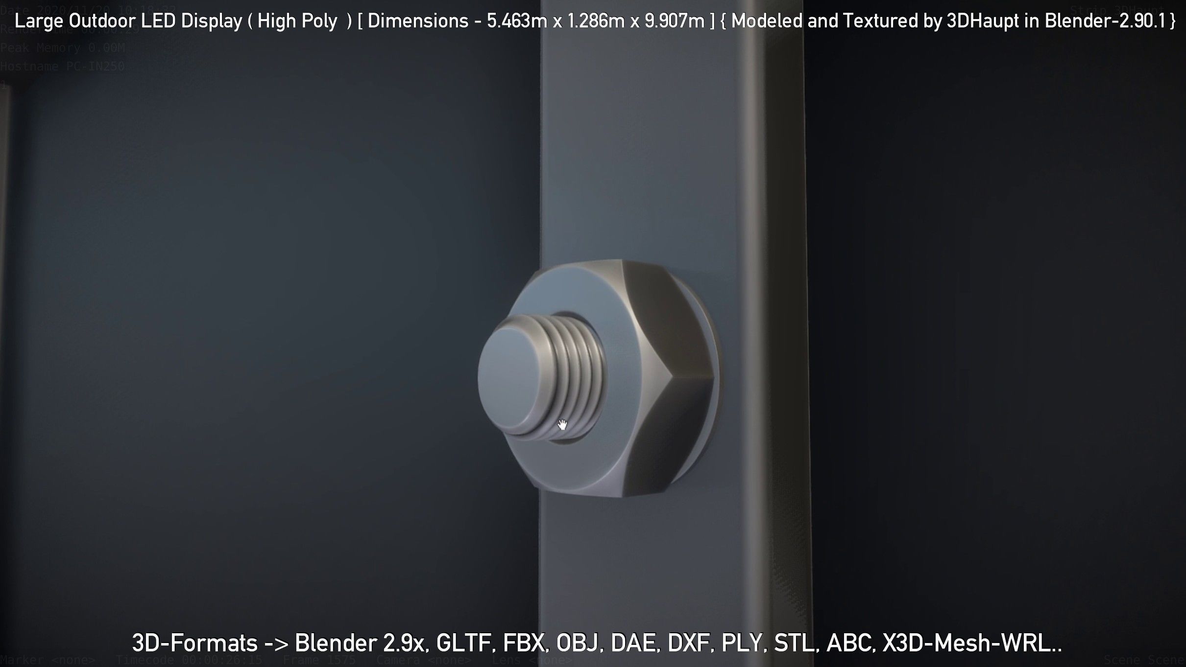 Large Outdoor LED Display High-Poly 3D model_13