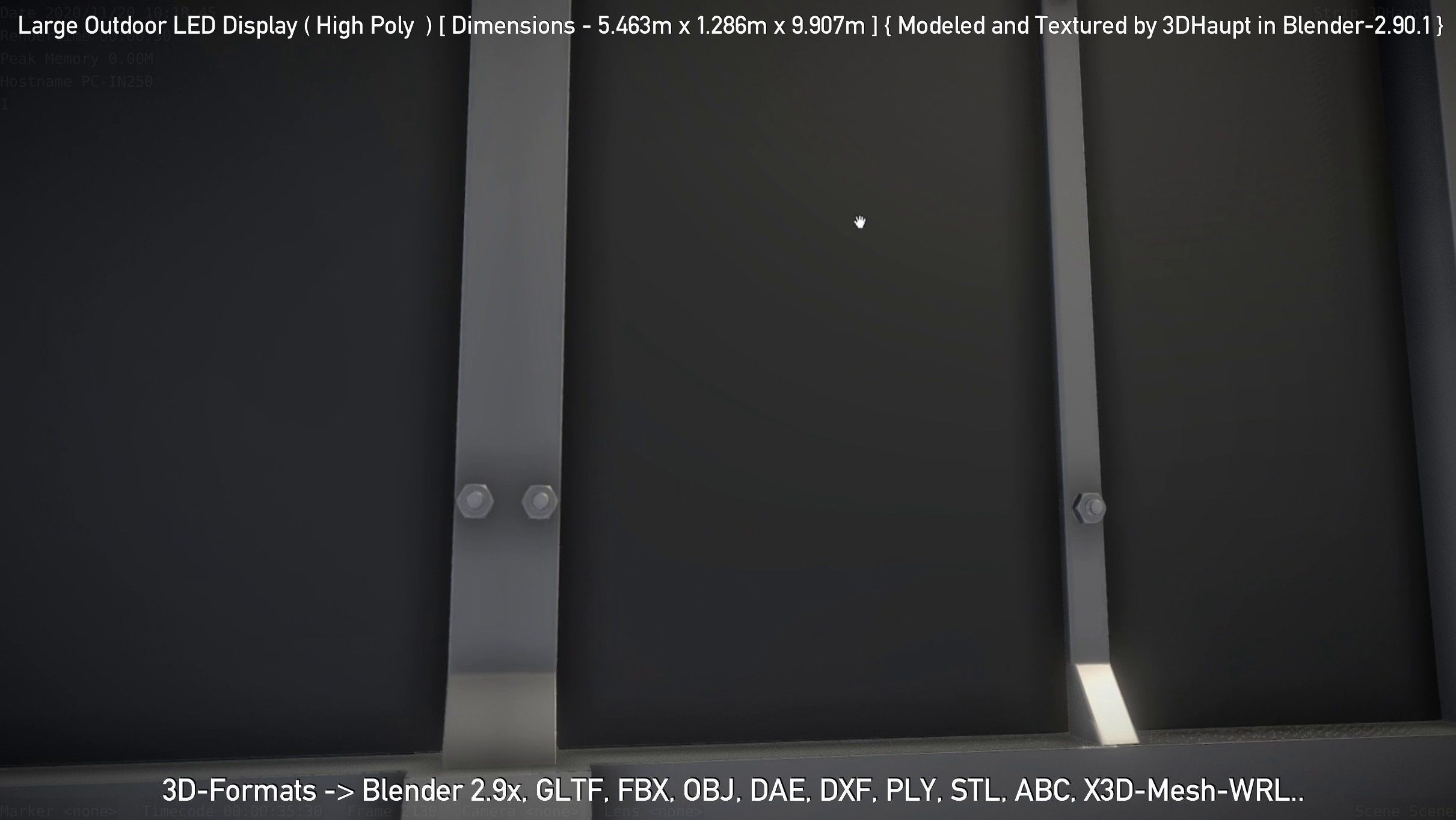 Large Outdoor LED Display High-Poly 3D model_76