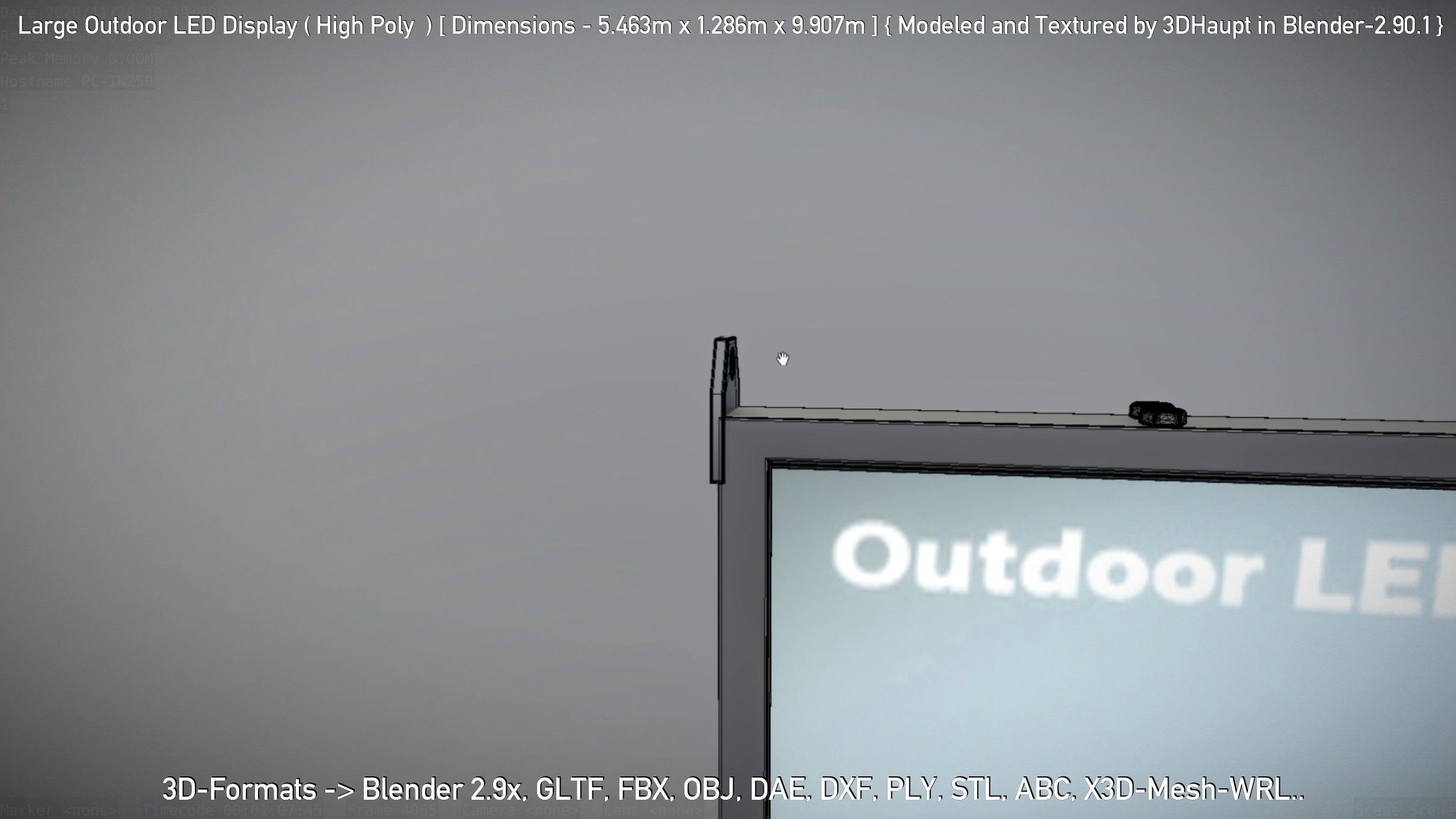 Large Outdoor LED Display High-Poly 3D model_97