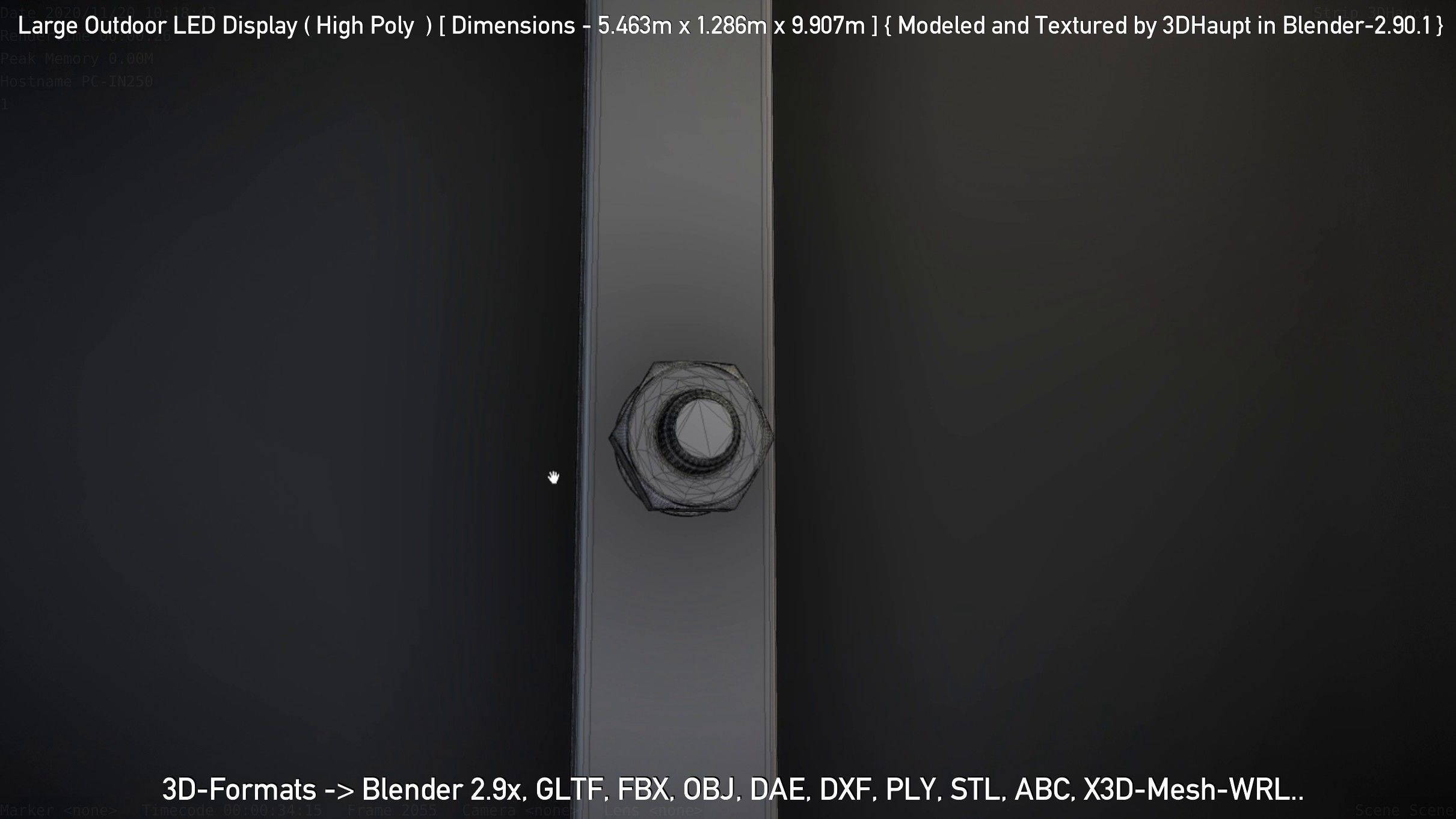 Large Outdoor LED Display High-Poly 3D model_30