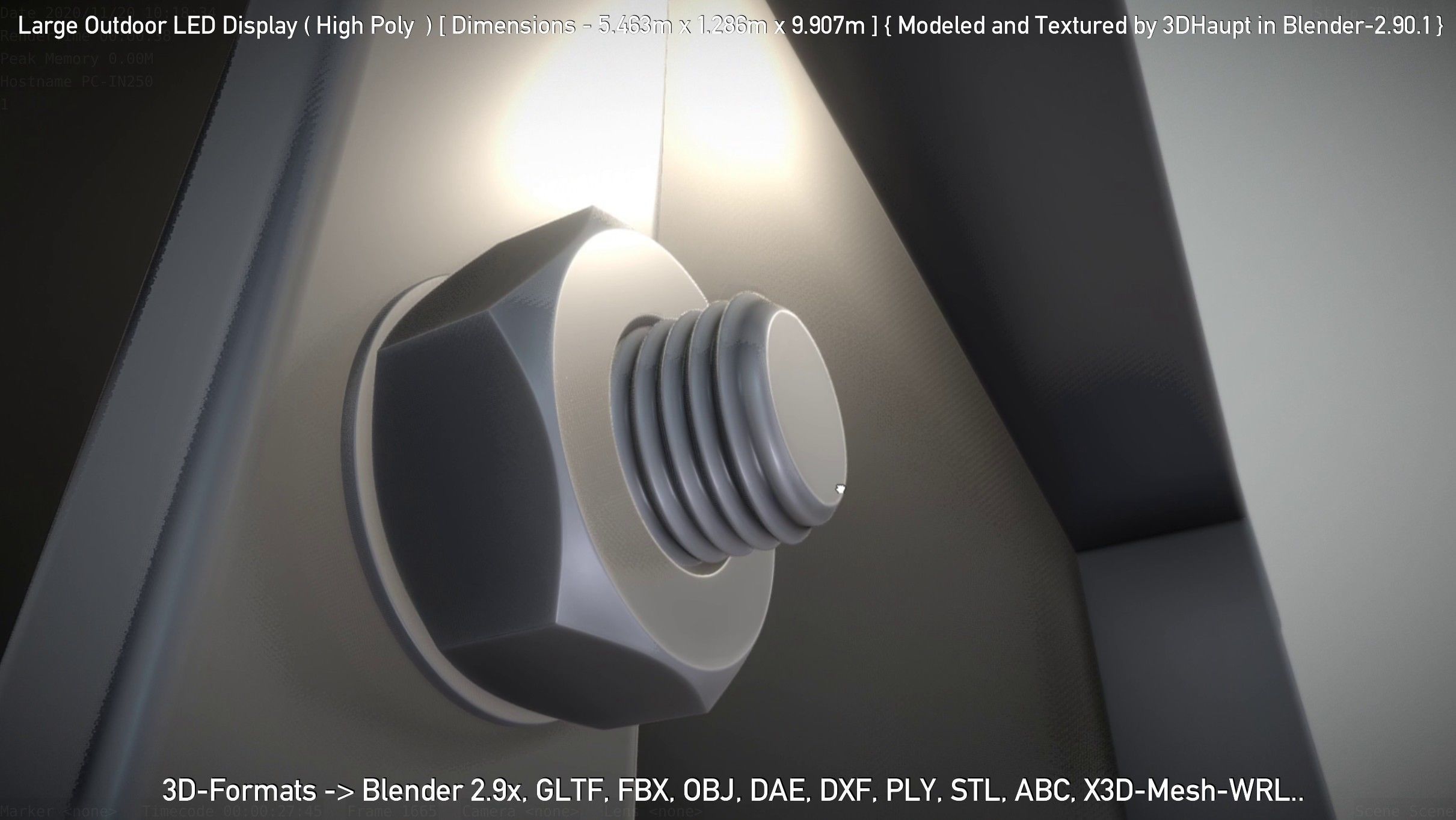 Large Outdoor LED Display High-Poly 3D model_71