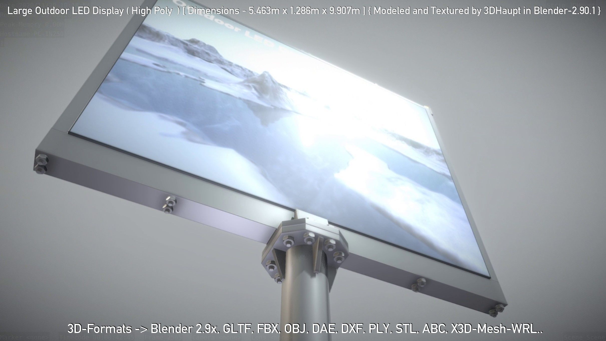 Large Outdoor LED Display High-Poly 3D model_129