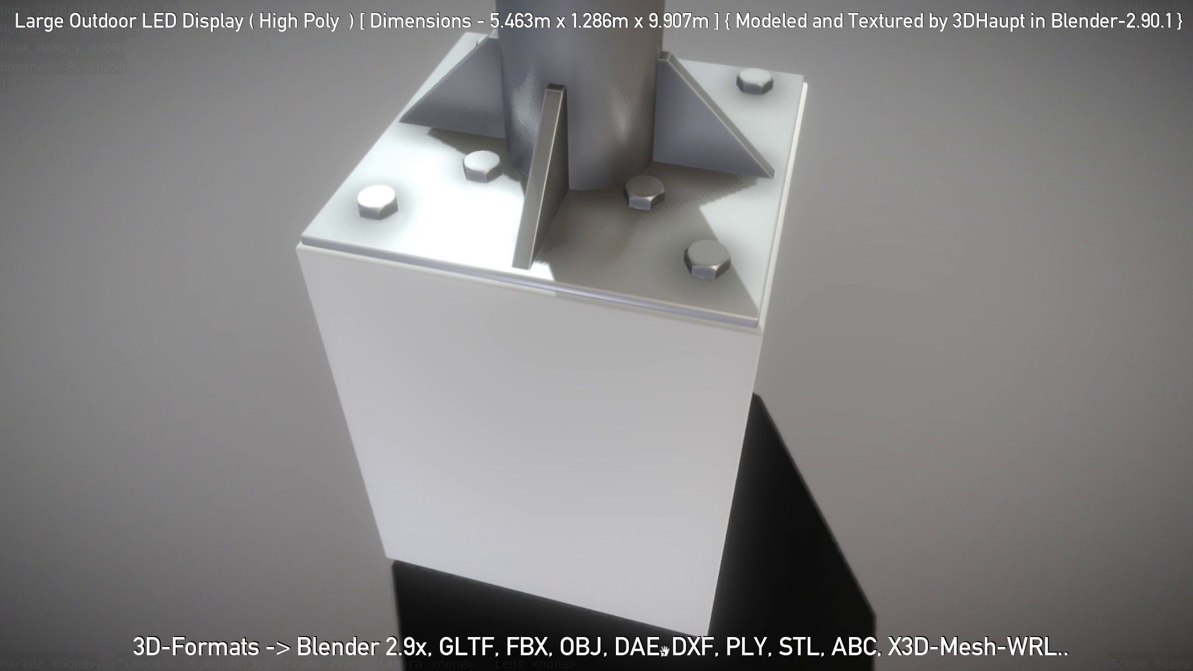 Large Outdoor LED Display High-Poly 3D model_37