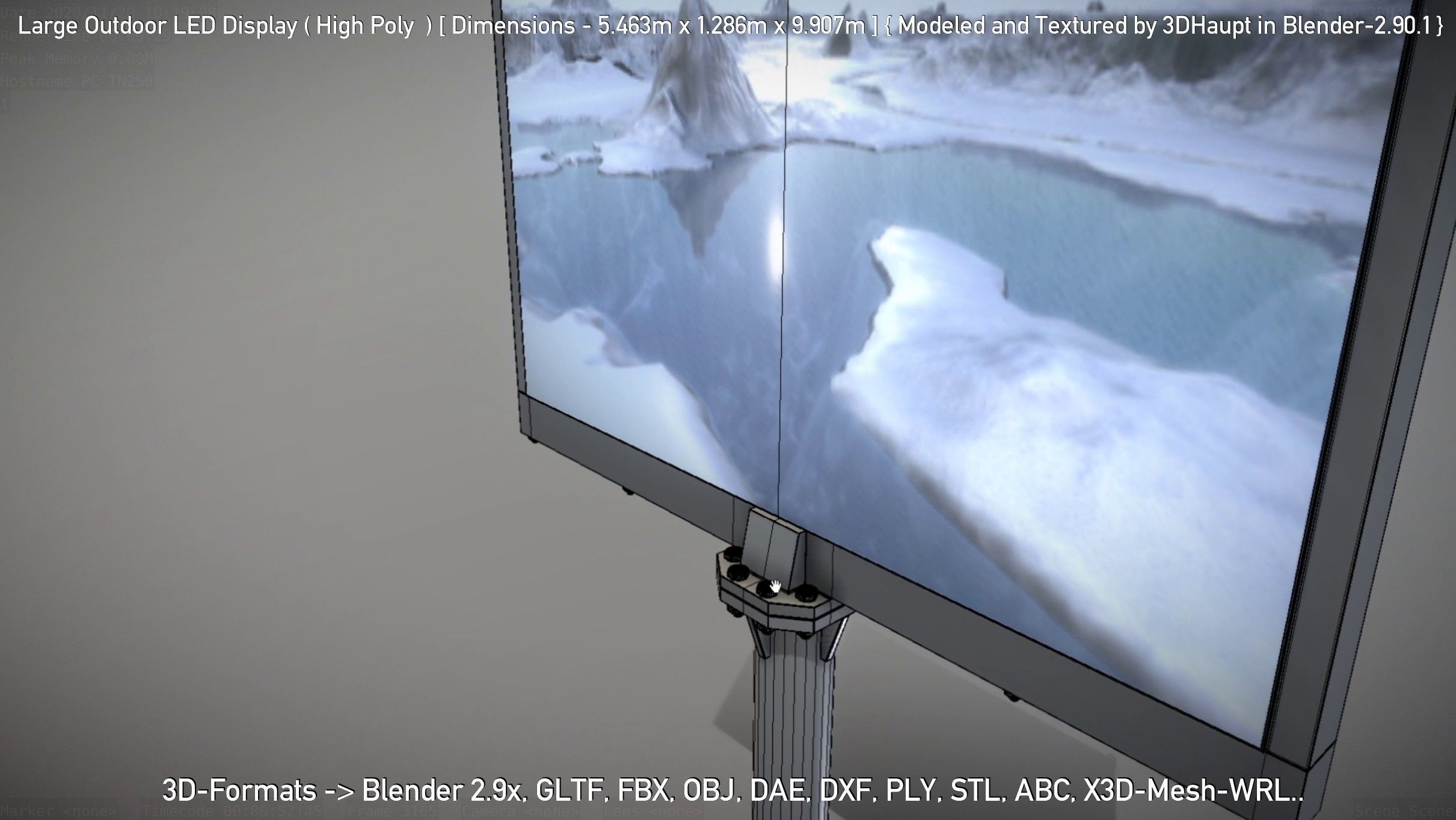 Large Outdoor LED Display High-Poly 3D model_136