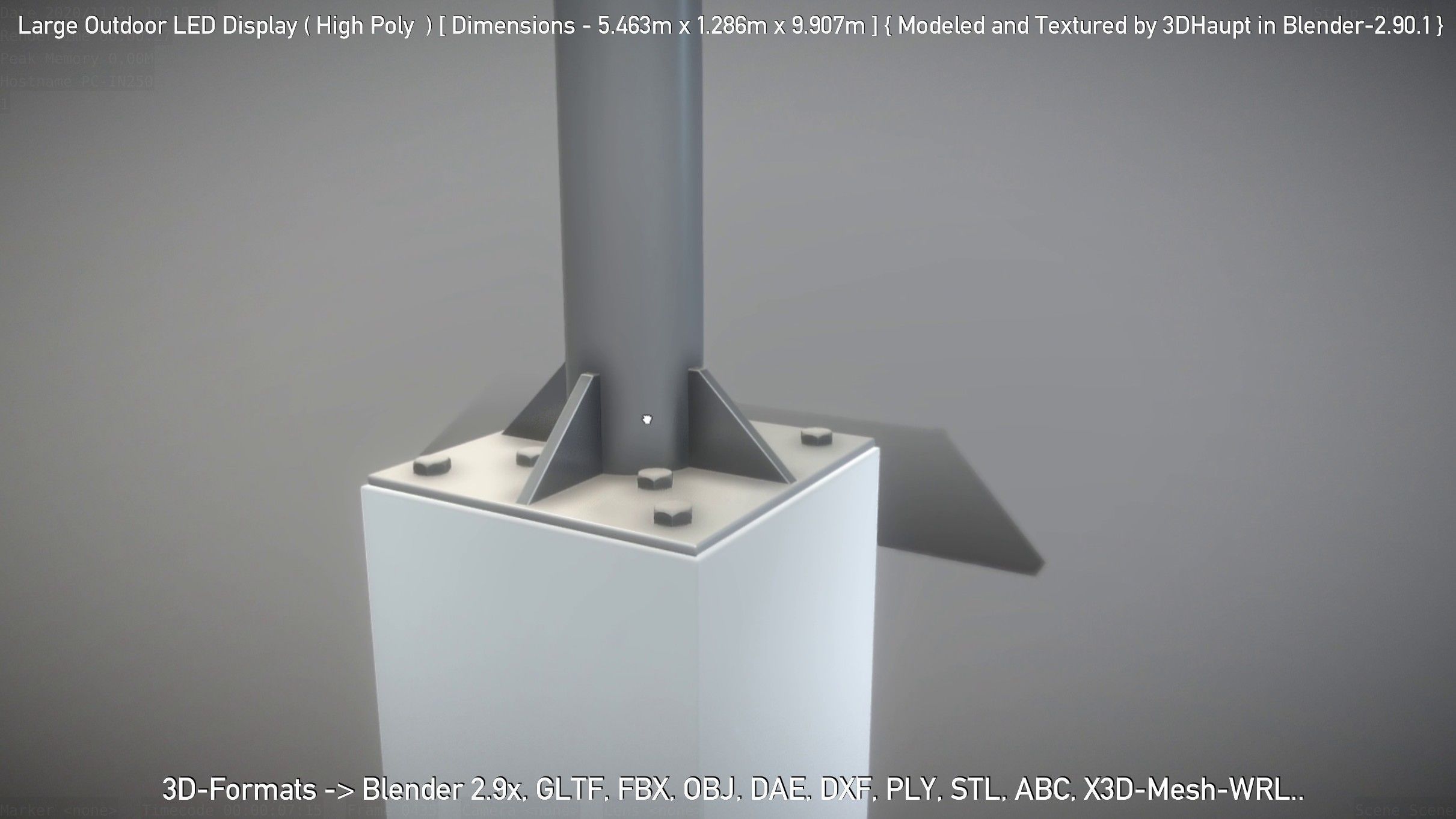 Large Outdoor LED Display High-Poly 3D model_77