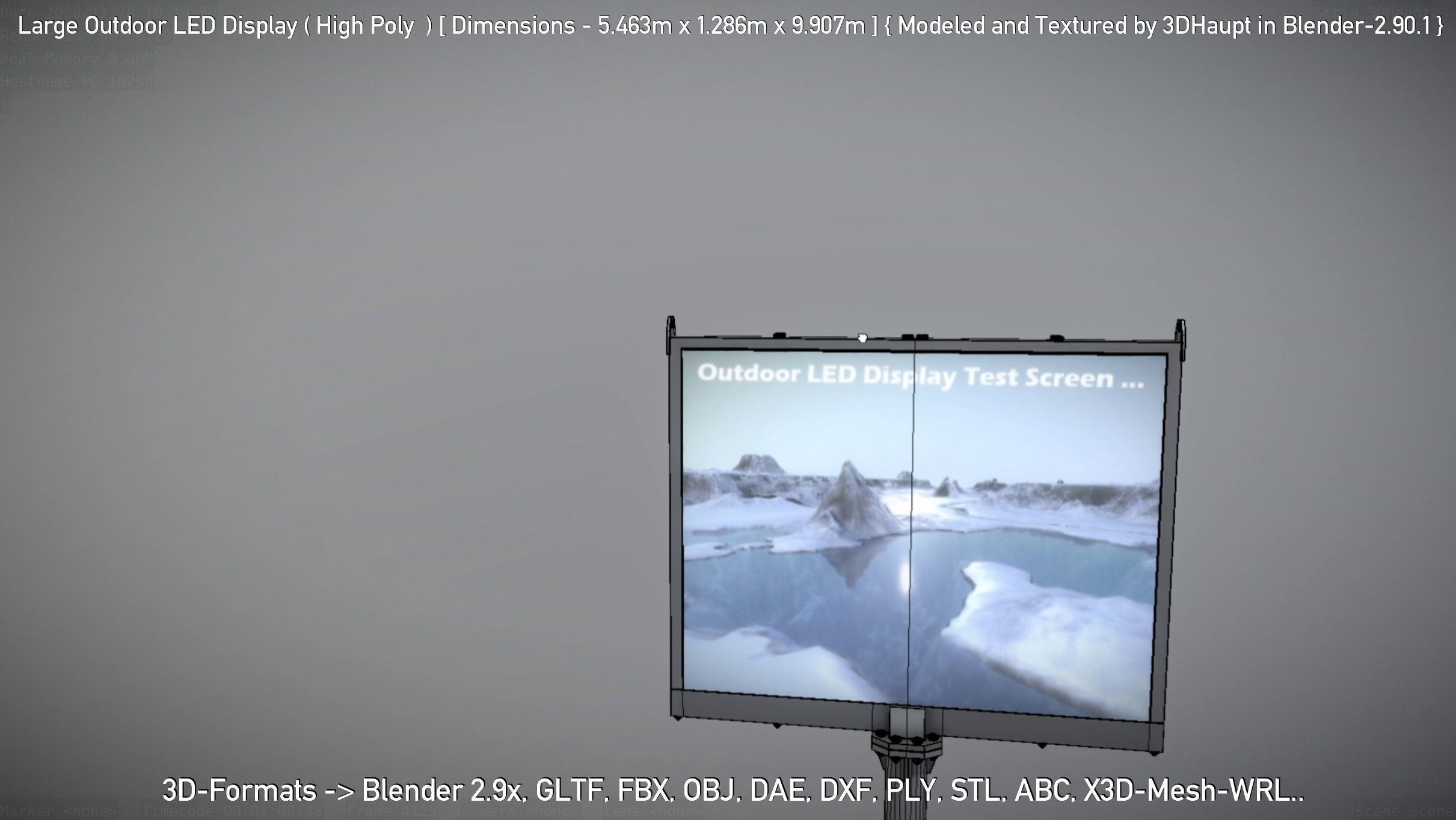 Large Outdoor LED Display High-Poly 3D model_54