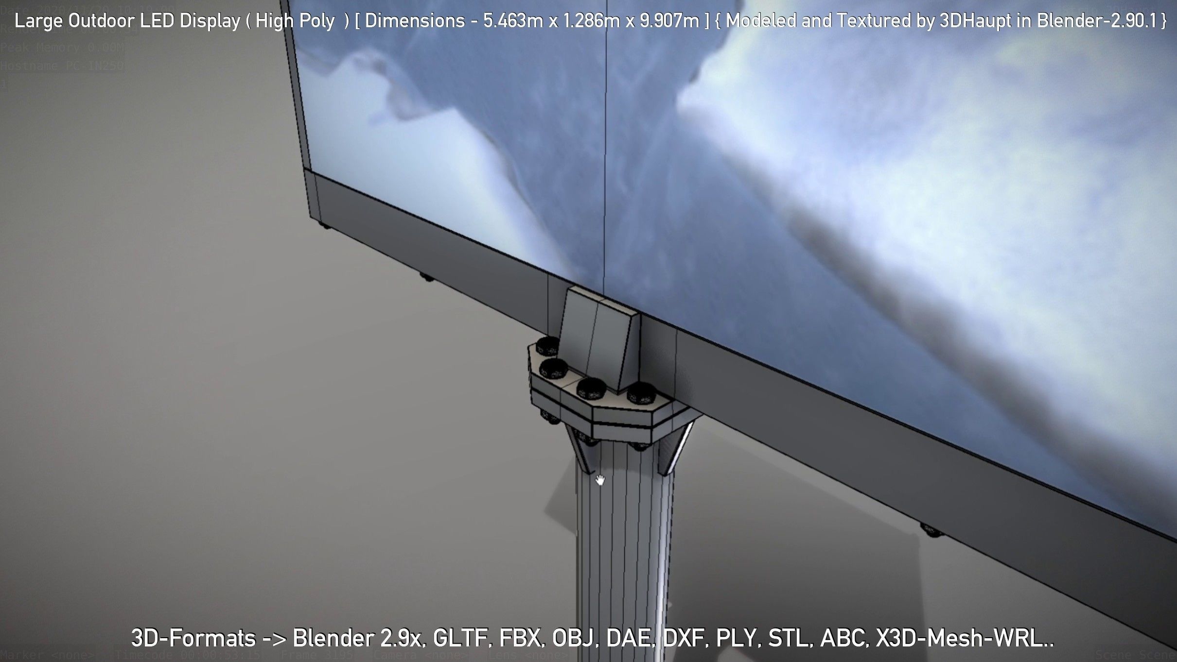 Large Outdoor LED Display High-Poly 3D model_43