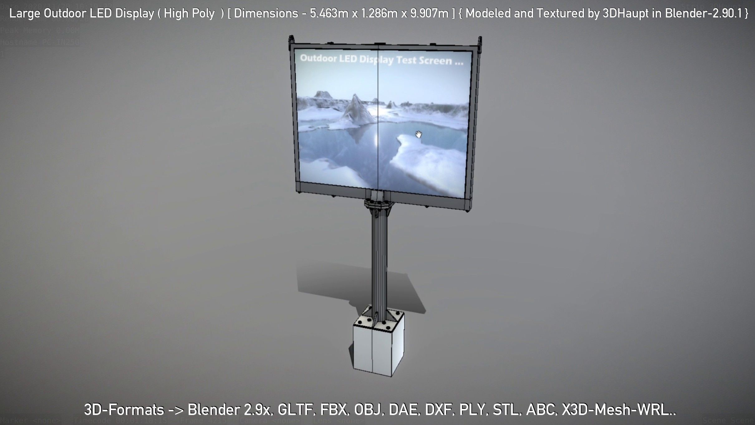 Large Outdoor LED Display High-Poly 3D model_55