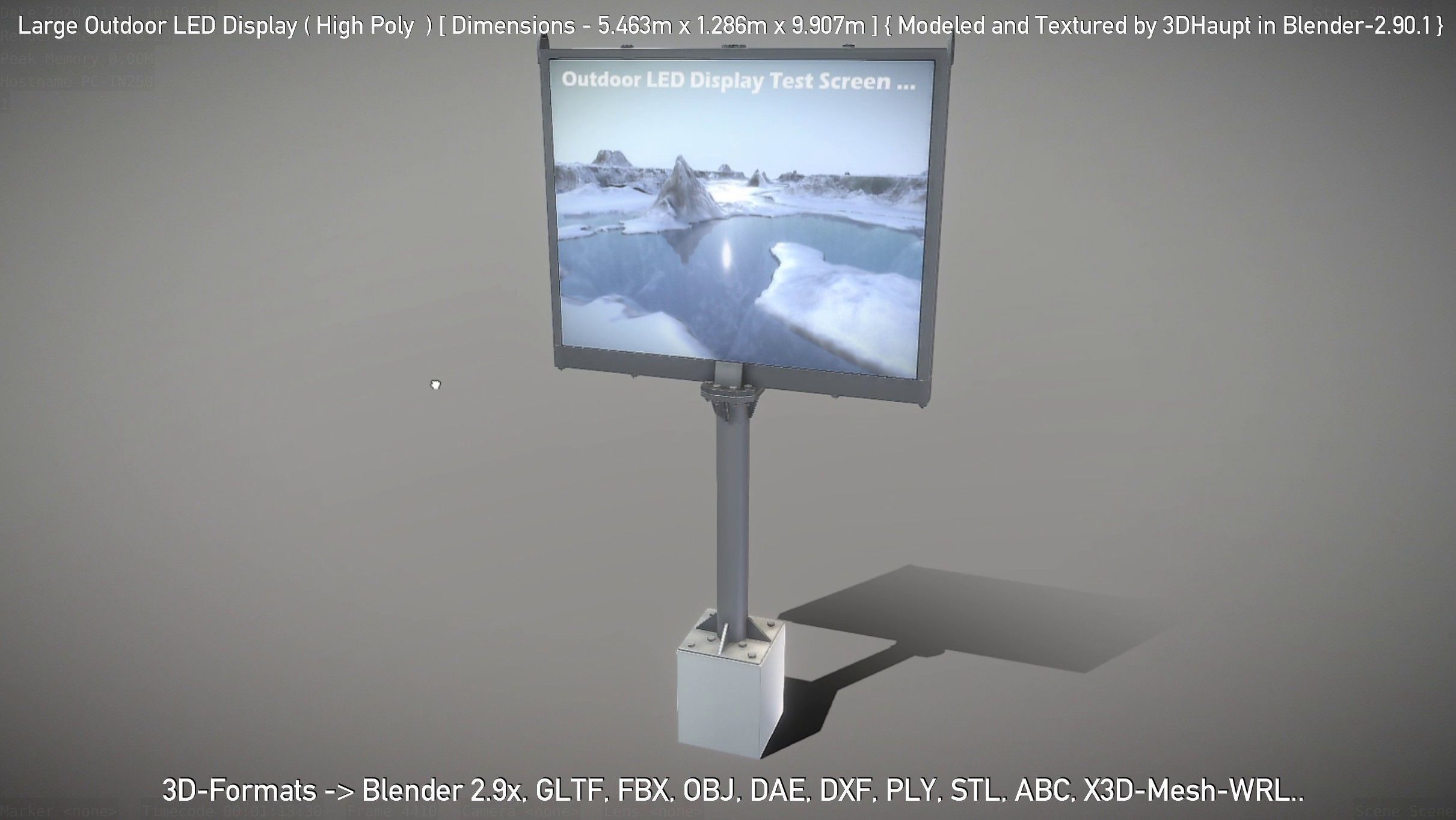 Large Outdoor LED Display High-Poly 3D model_102