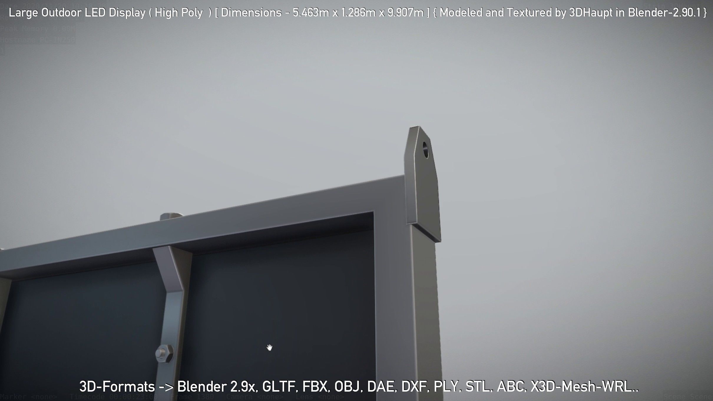 Large Outdoor LED Display High-Poly 3D model_22