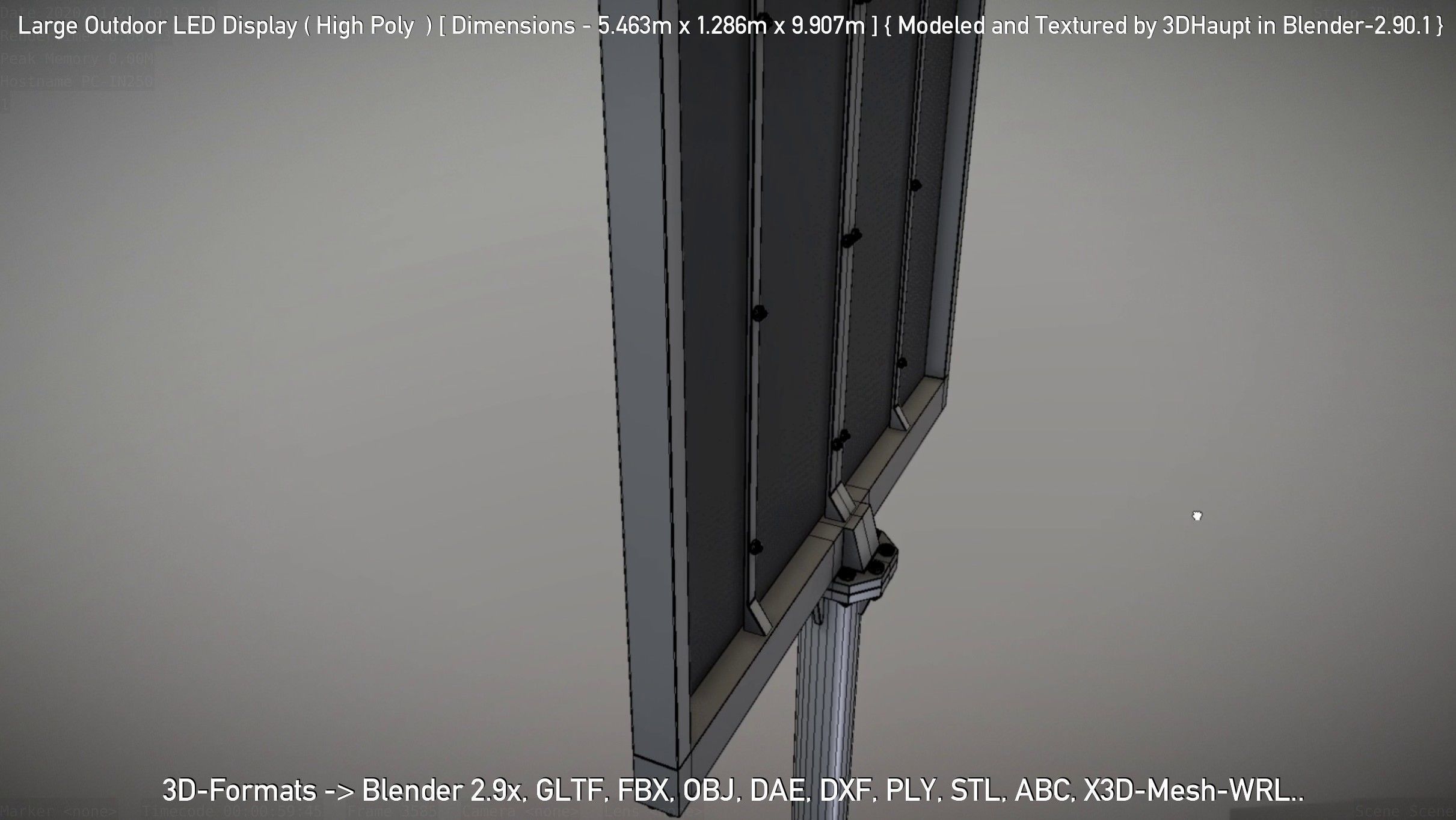 Large Outdoor LED Display High-Poly 3D model_47