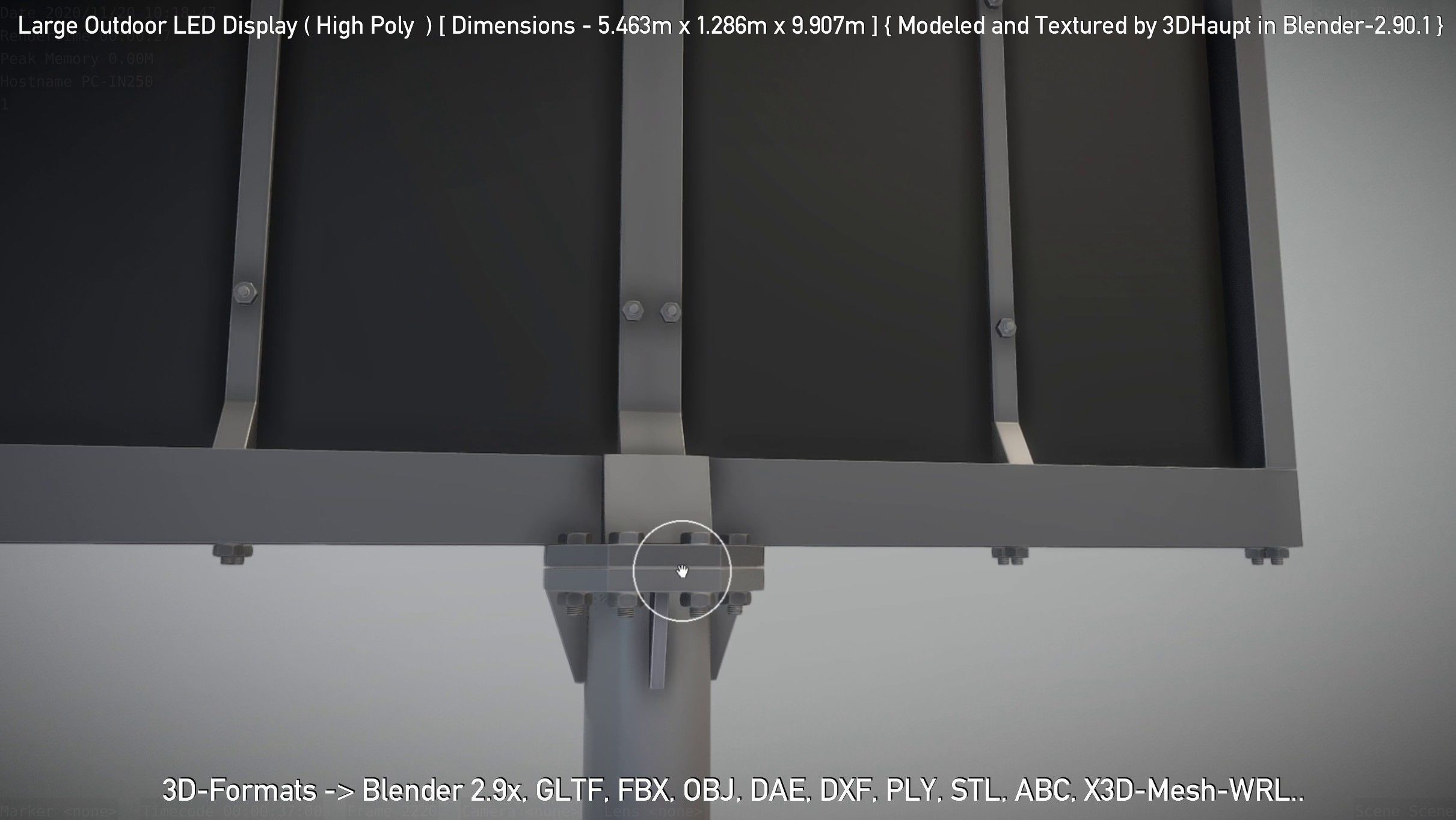 Large Outdoor LED Display High-Poly 3D model_78