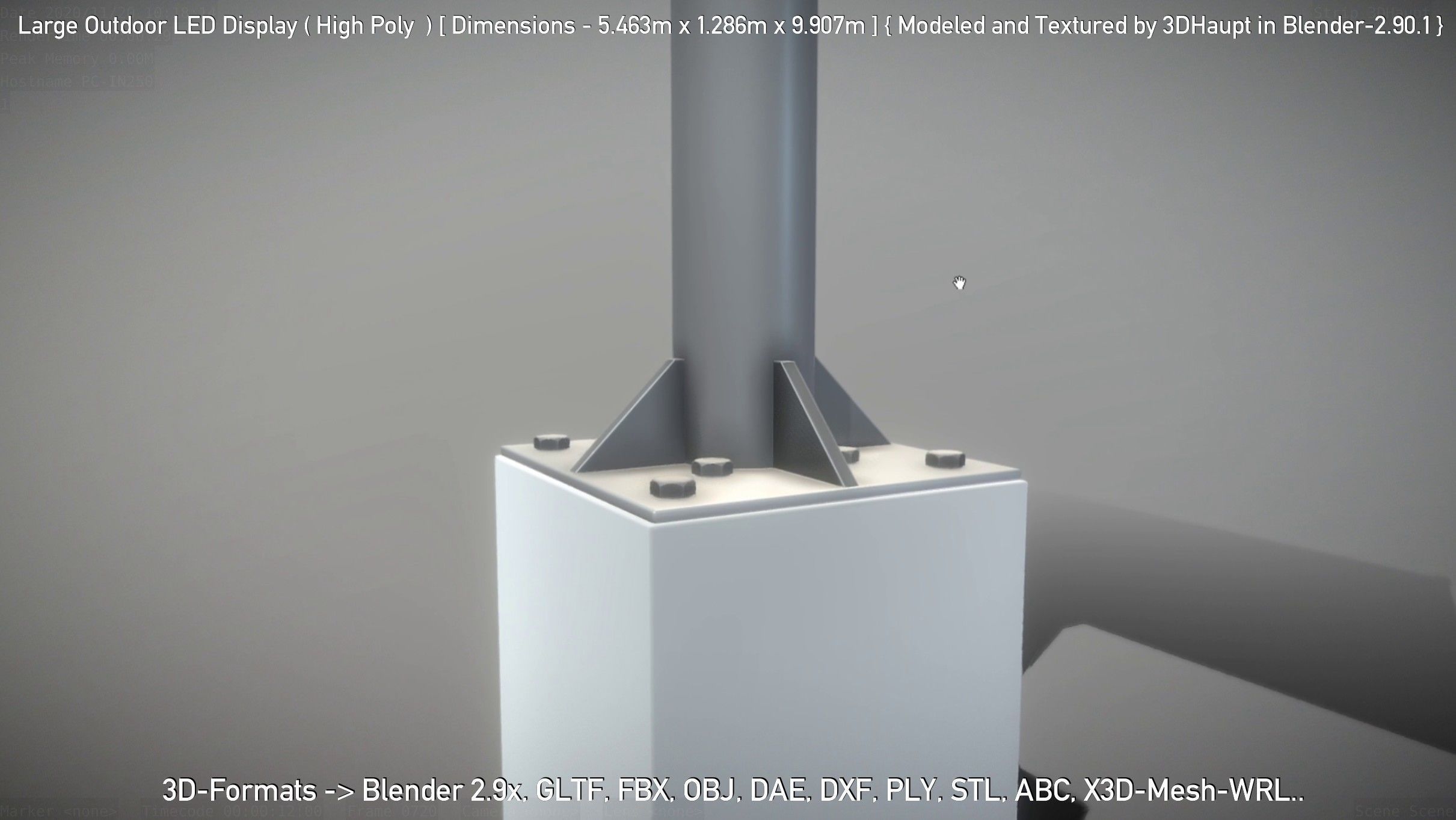 Large Outdoor LED Display High-Poly 3D model_62