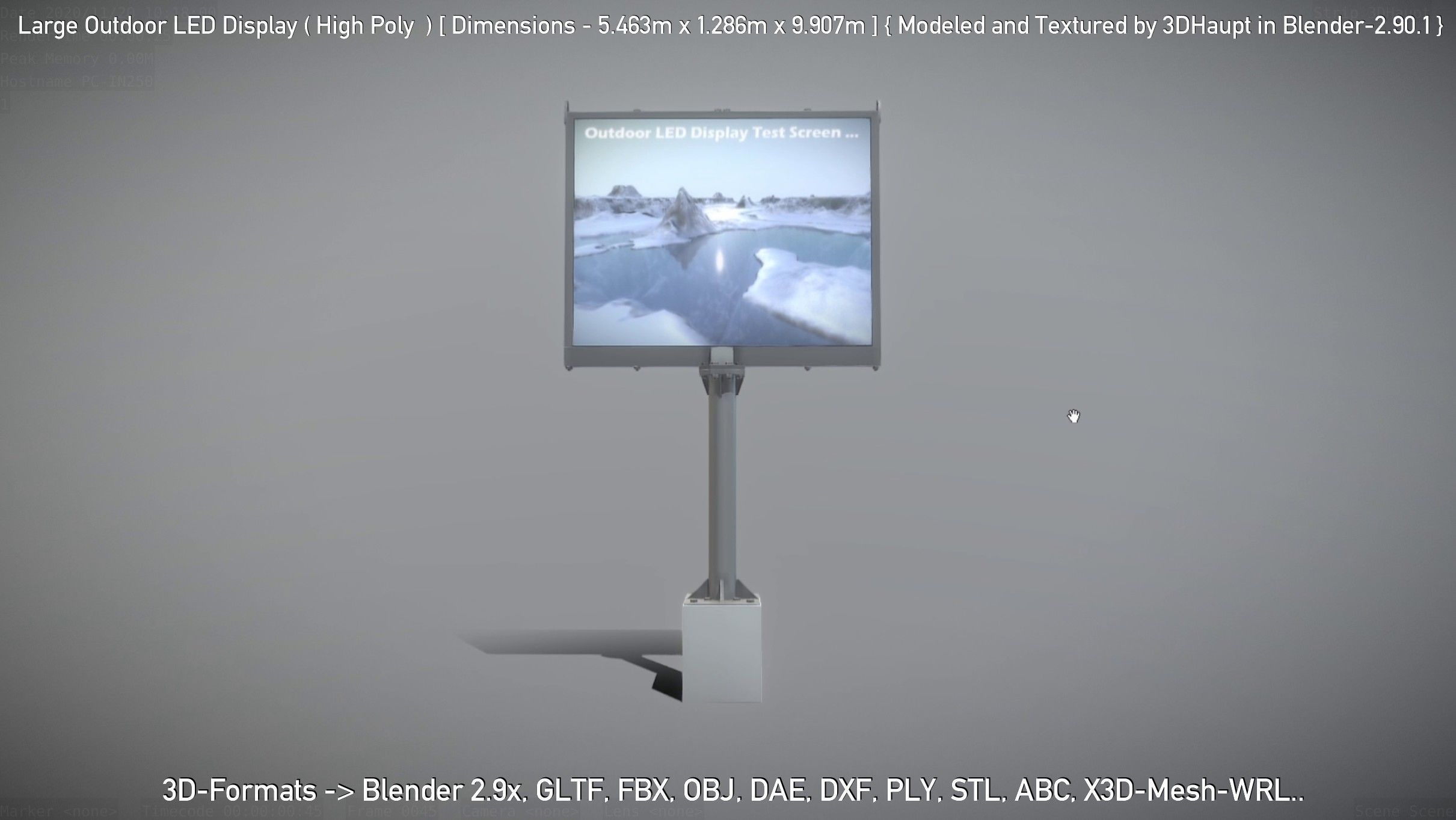 Large Outdoor LED Display High-Poly 3D model_104