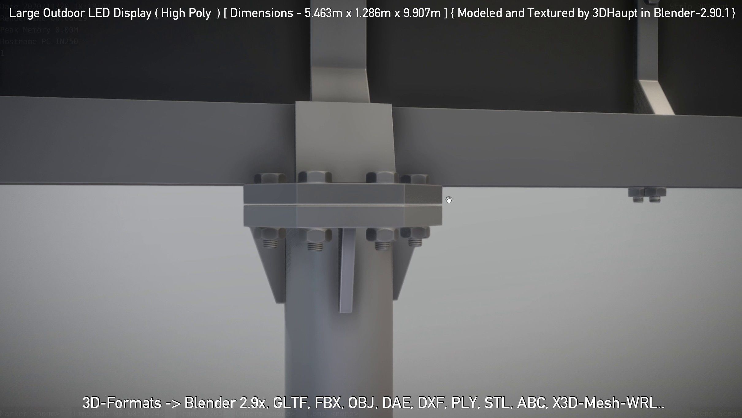 Large Outdoor LED Display High-Poly 3D model_126